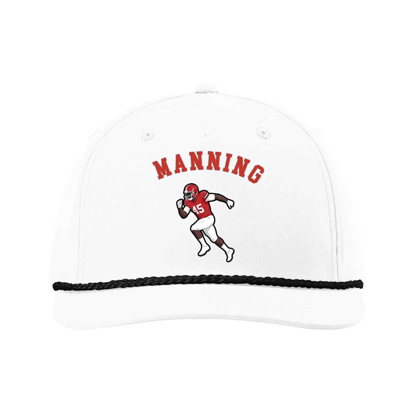 Five-Panel Classic Rope Cap — Shirsey Arch in White