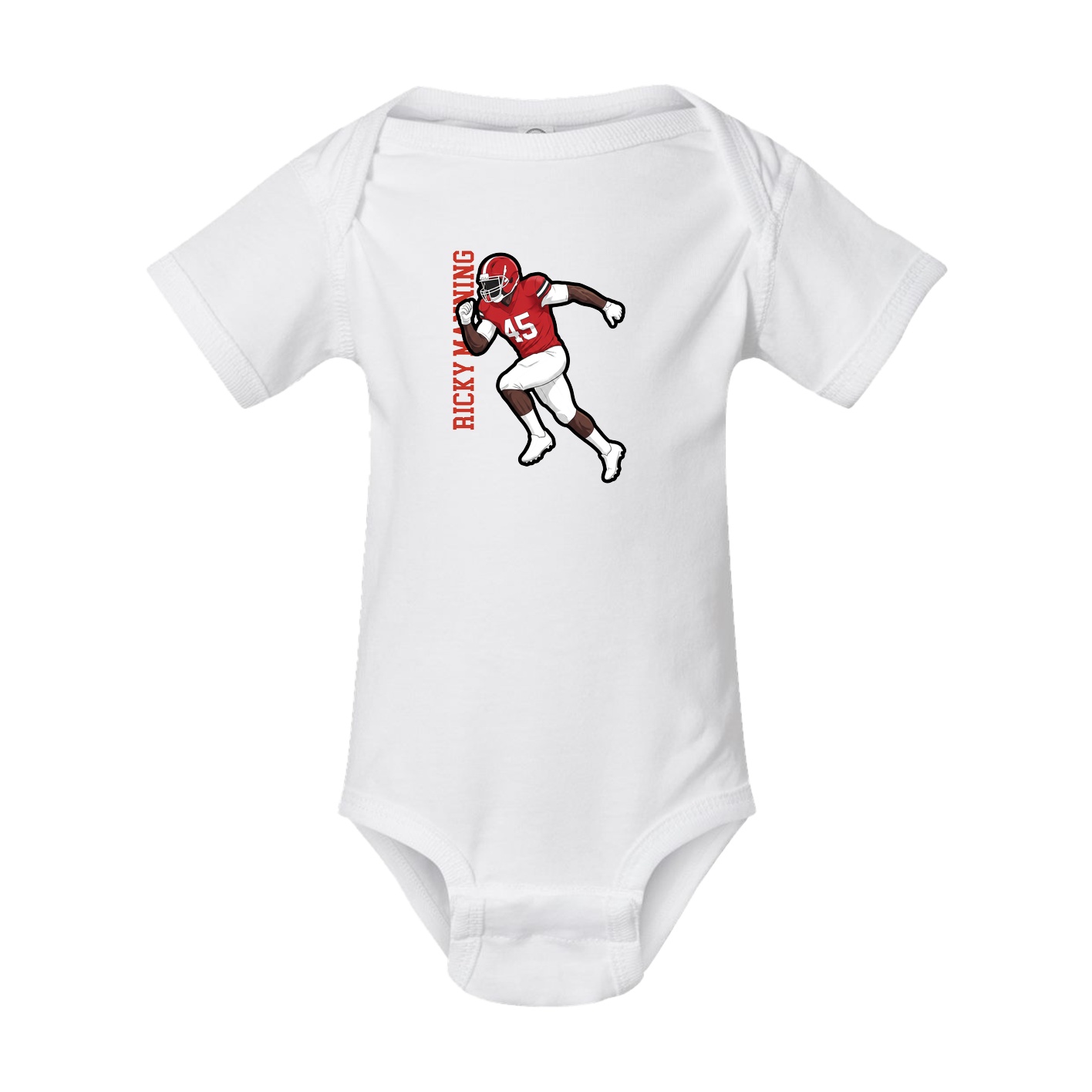 Baby Onesie — Name Vertical in White