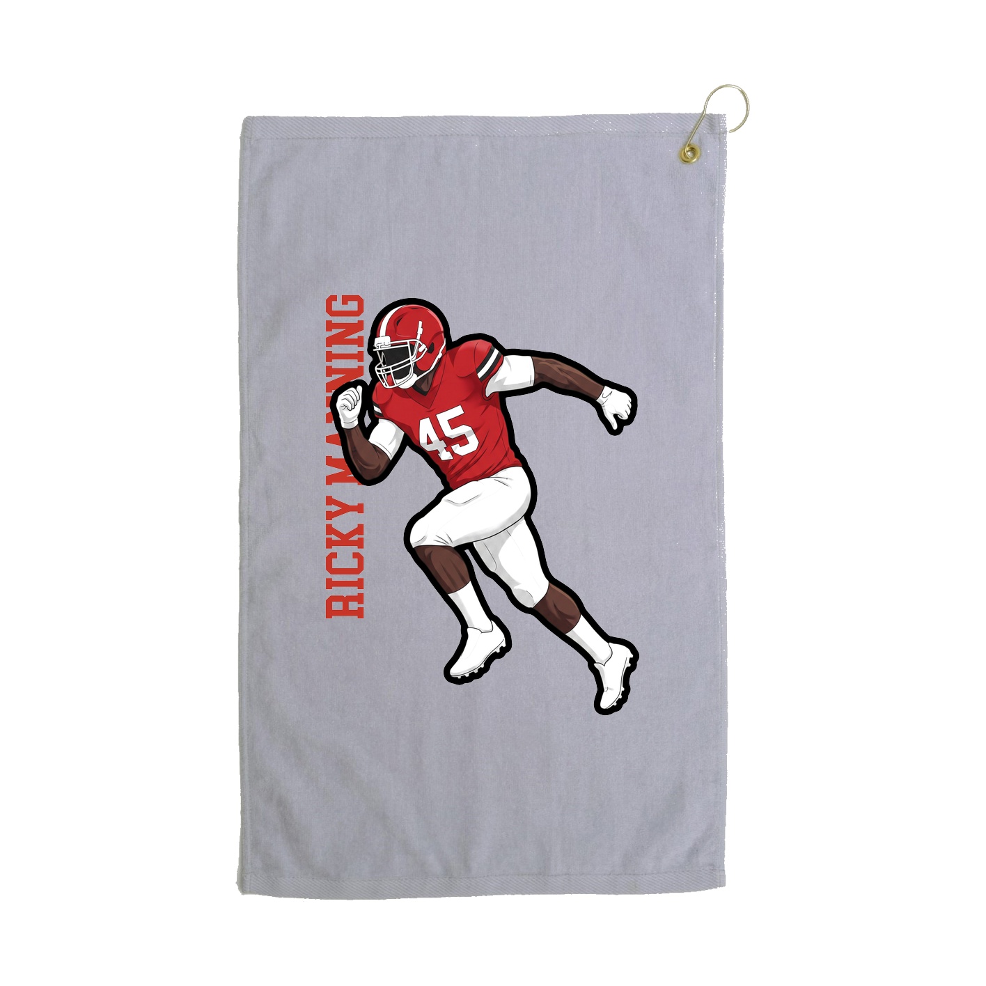 Golf Towel — Name Vertical in Grey