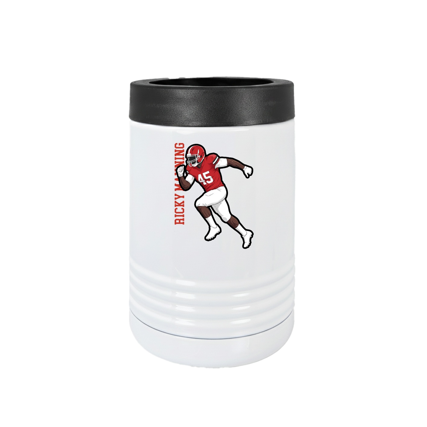 Beverage Holder — Name Vertical in White
