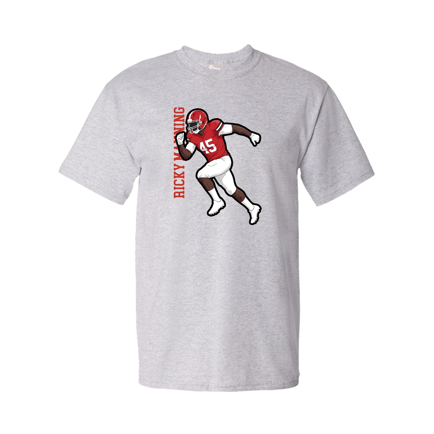 Youth Tee — Name Vertical in Grey