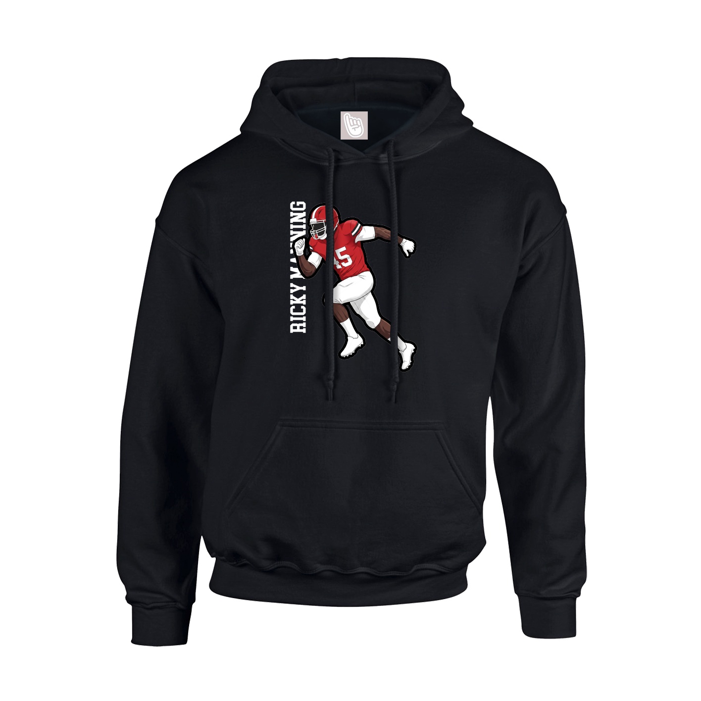 Youth Hoodie — Name Vertical in Black