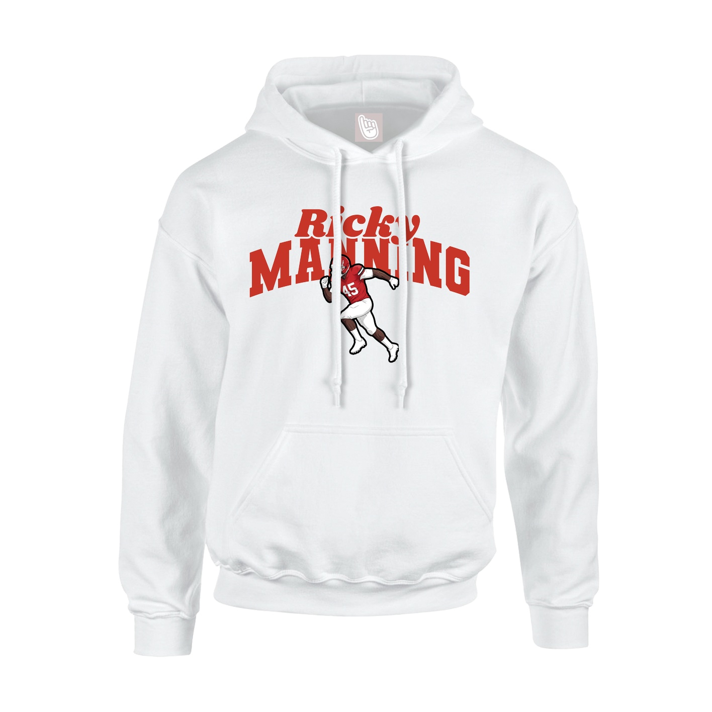 Youth Hoodie — Signature Arch in White