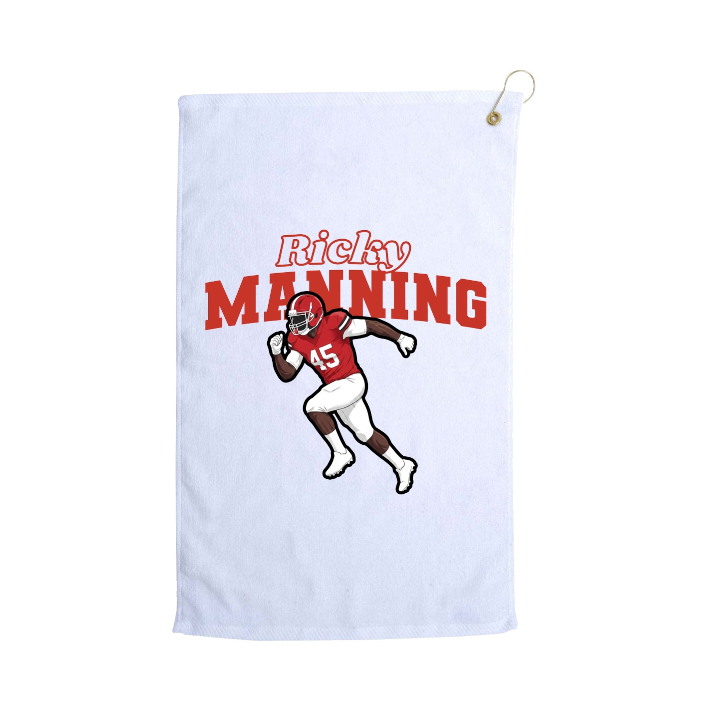 Golf Towel — Name Arch in White