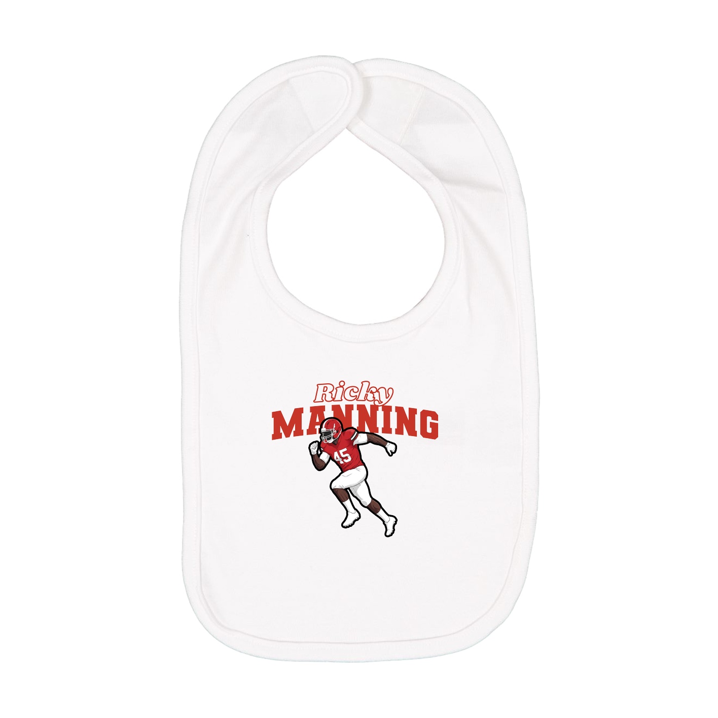 Infant Bib — Name Arch in White