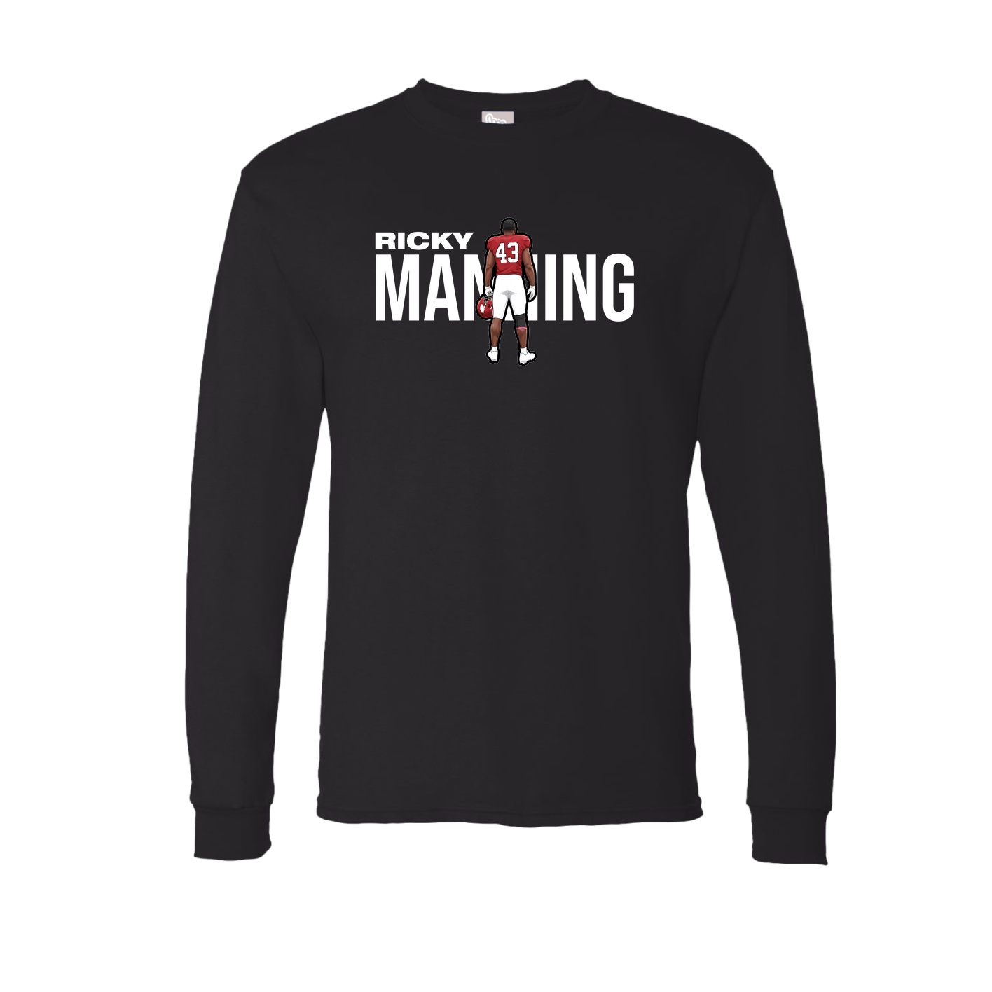 Long Sleeve Tee — Player Name in Black
