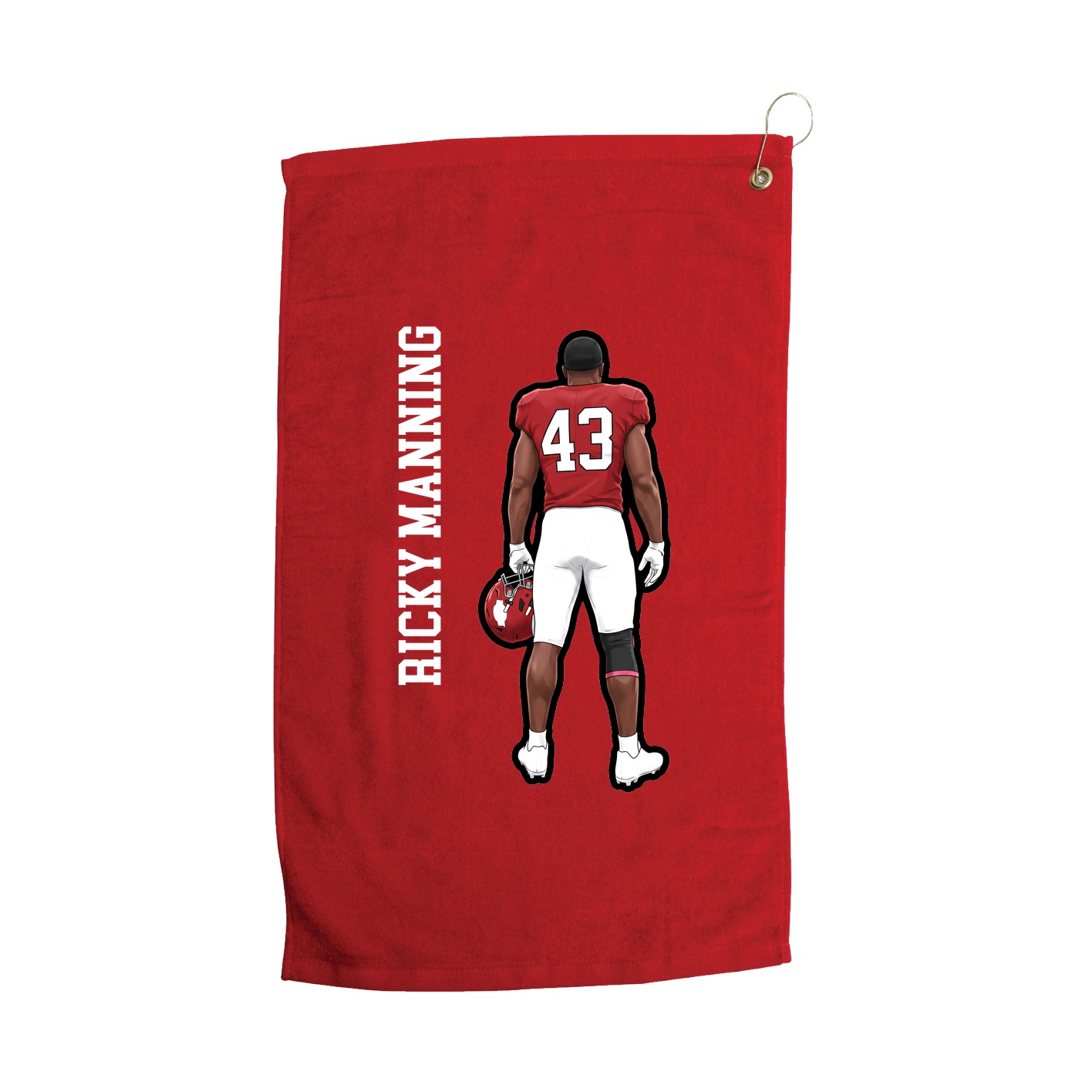 Golf Towel — Name Vertical in Red