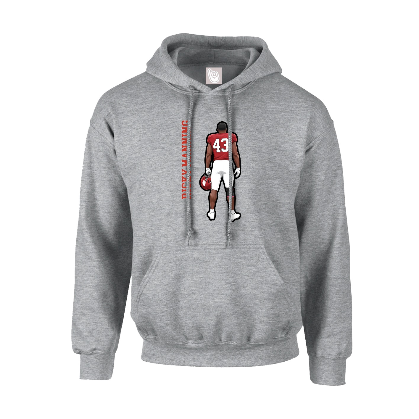 Hoodie — Name Vertical in Grey