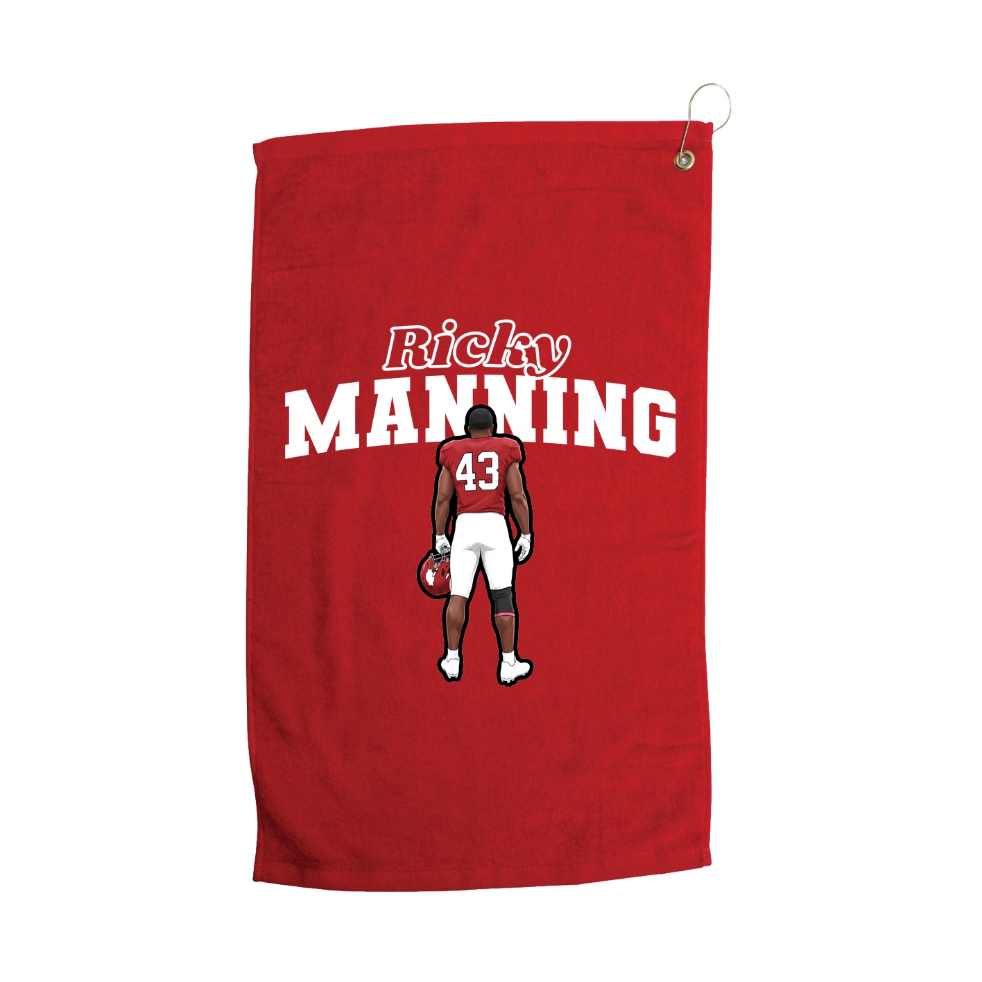 Golf Towel — Name Arch in Red