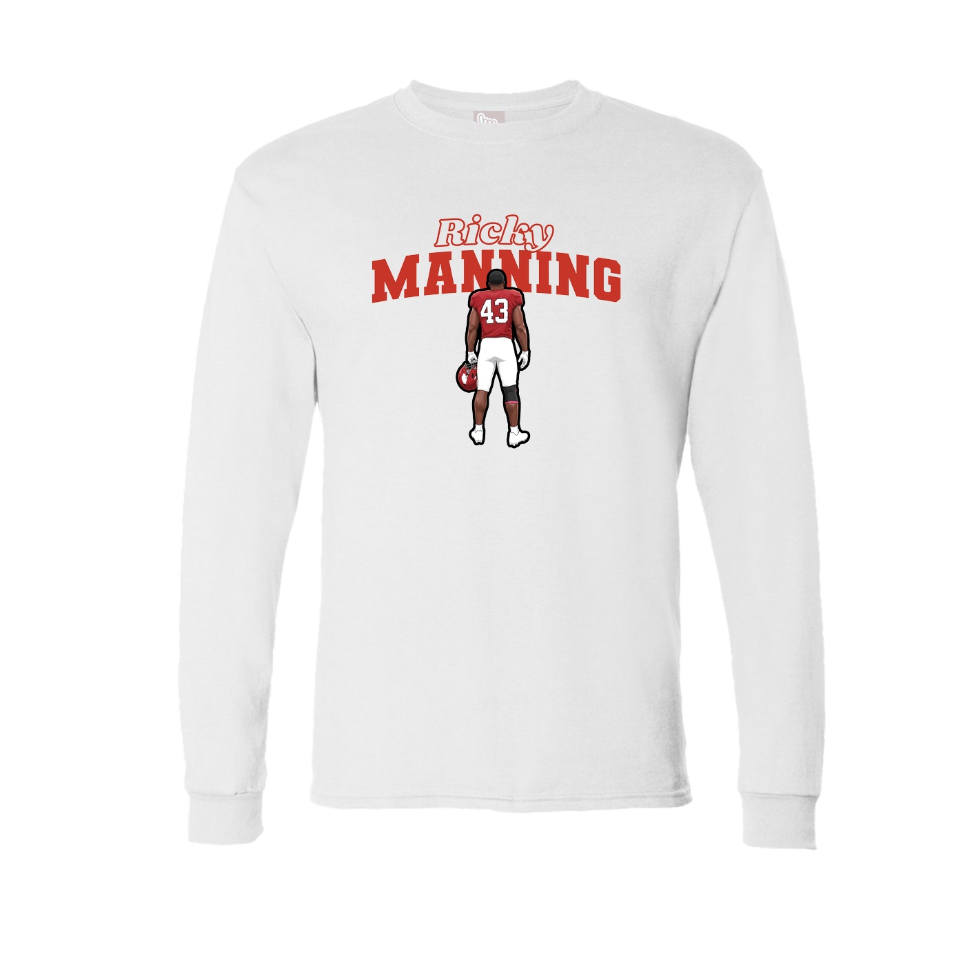 Long Sleeve Tee — Name Arch in White