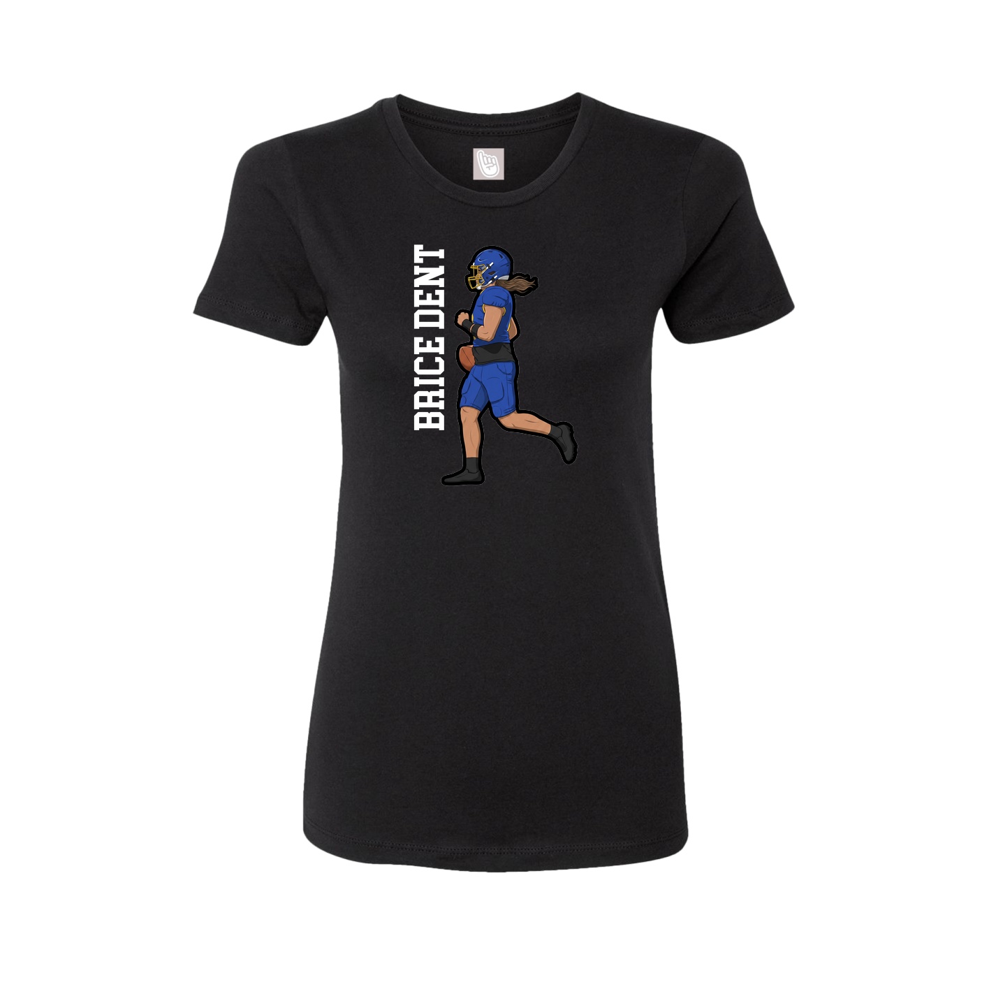 Fitted Women's Tee — Name Vertical in Black