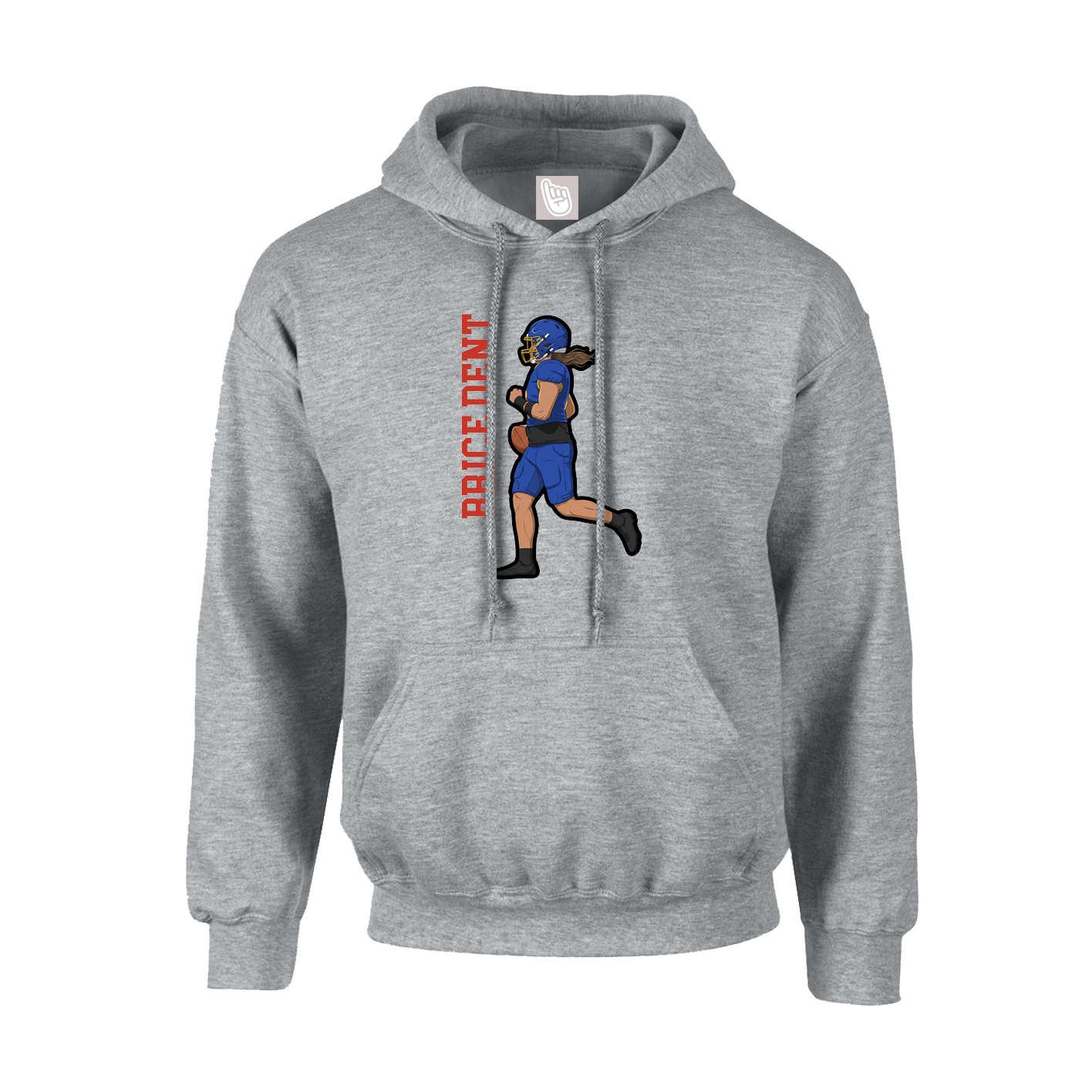 Hoodie — Name Vertical in Grey