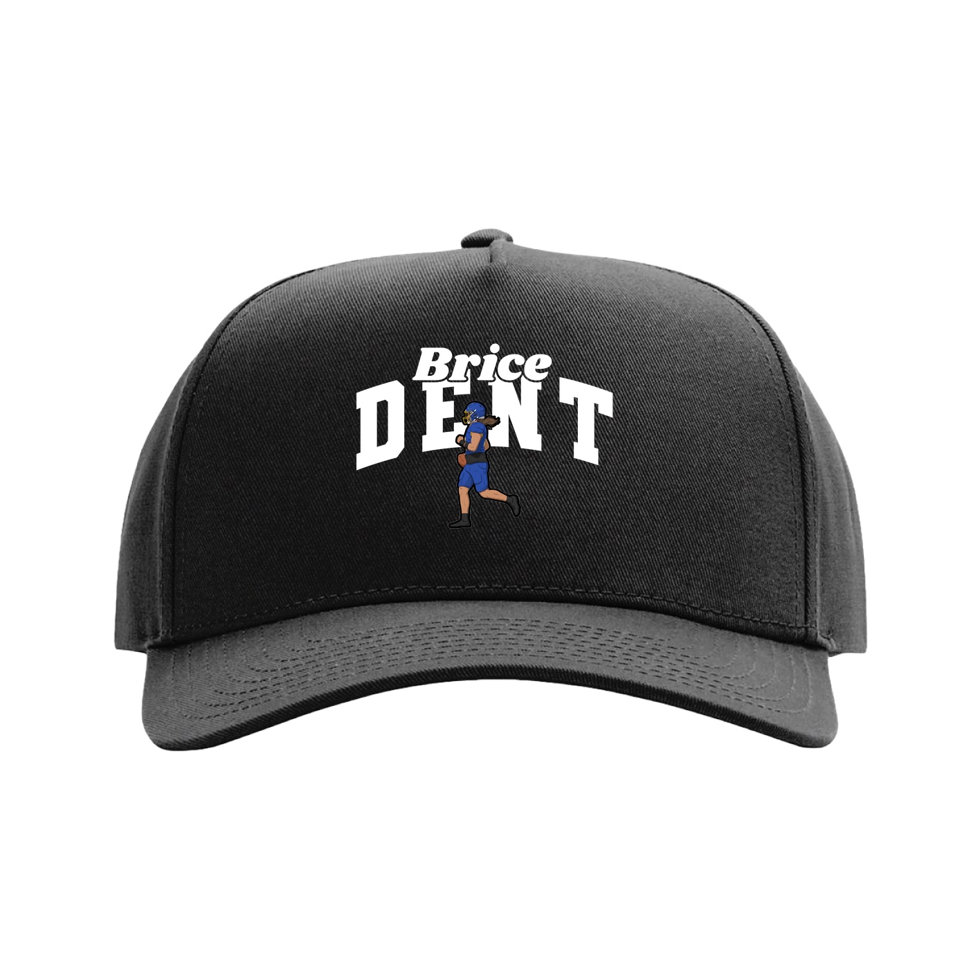 Full Fabric Five-Panel Champ Cap — Signature Arch in Black