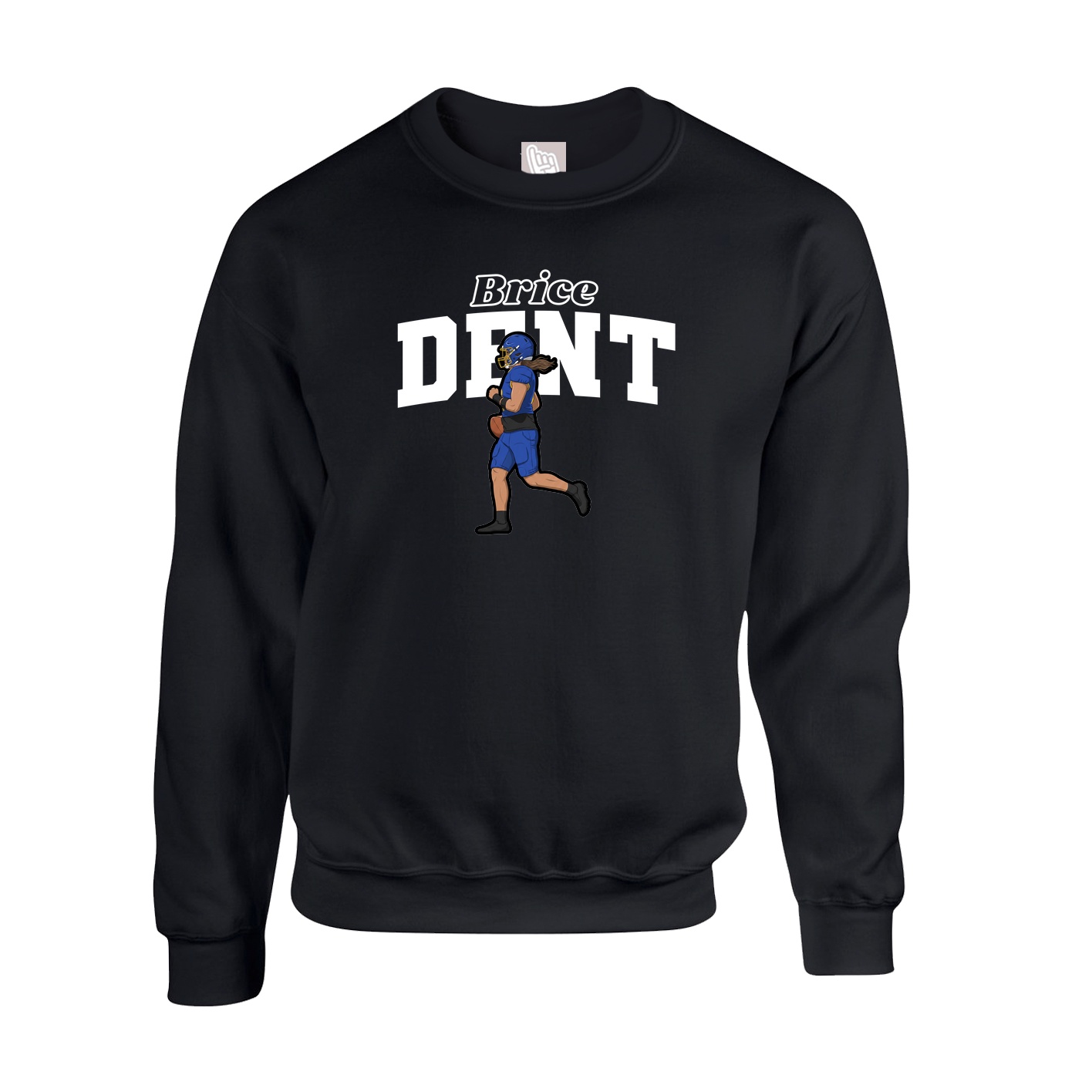 Fleece Crew — Name Arch in Black