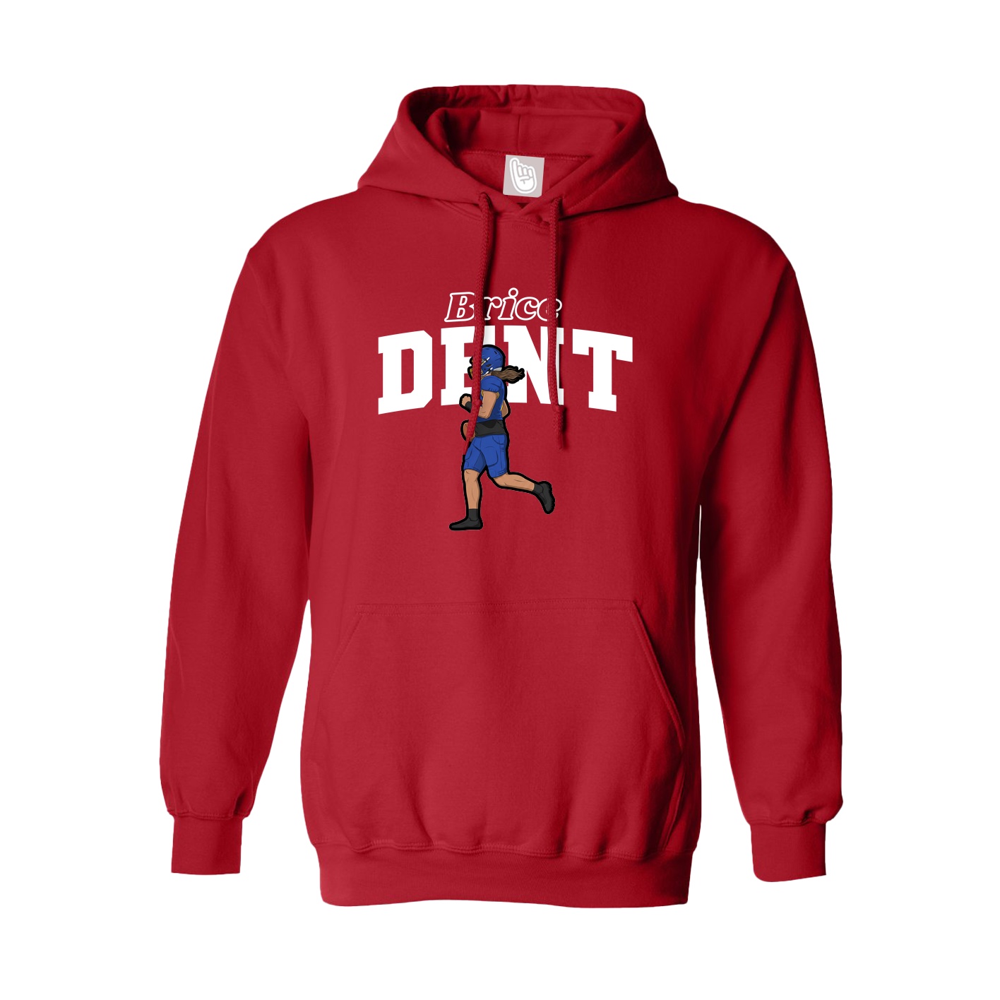 Youth Hoodie — Name Arch in Red