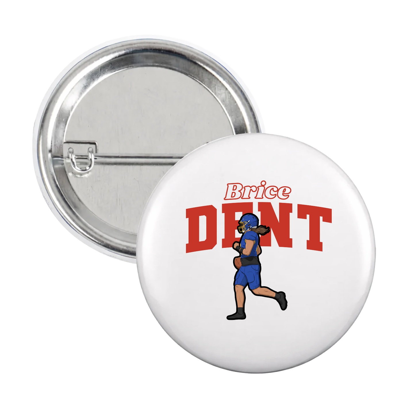 Game Day Button — Name Arch in White