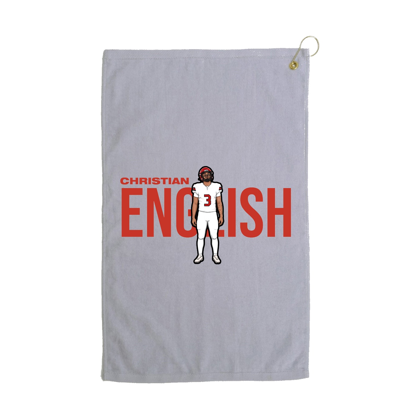 Golf Towel — Player Name in Grey