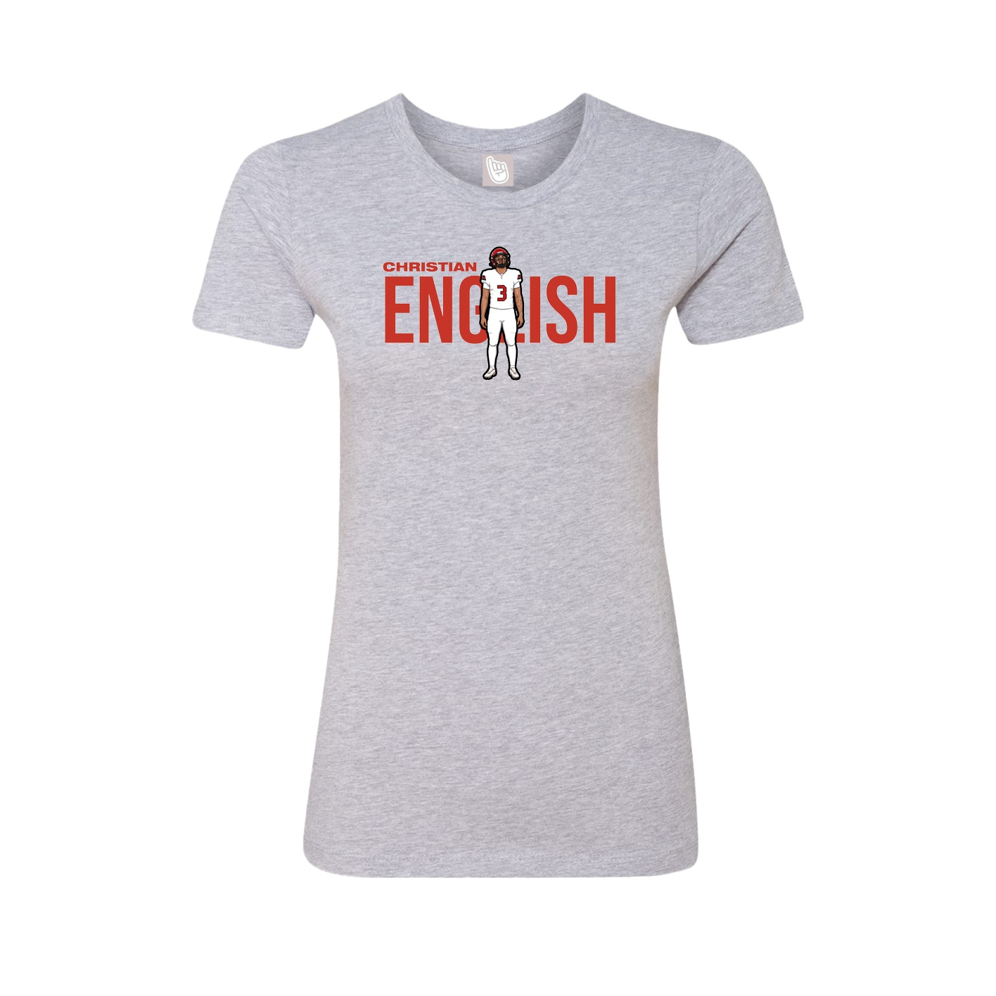 Fitted Women's Tee — Player Name in Grey