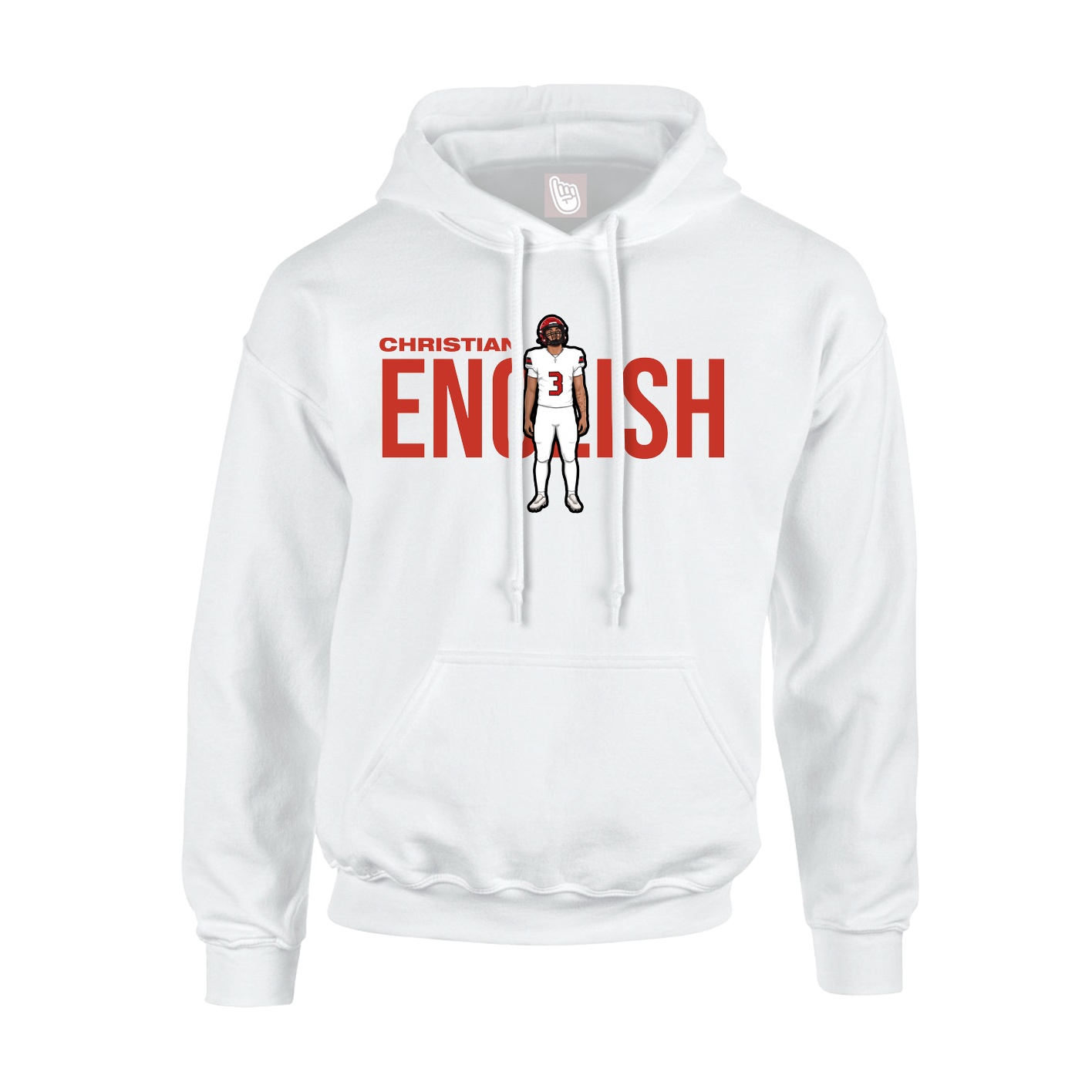 Youth Hoodie — Player Name in White