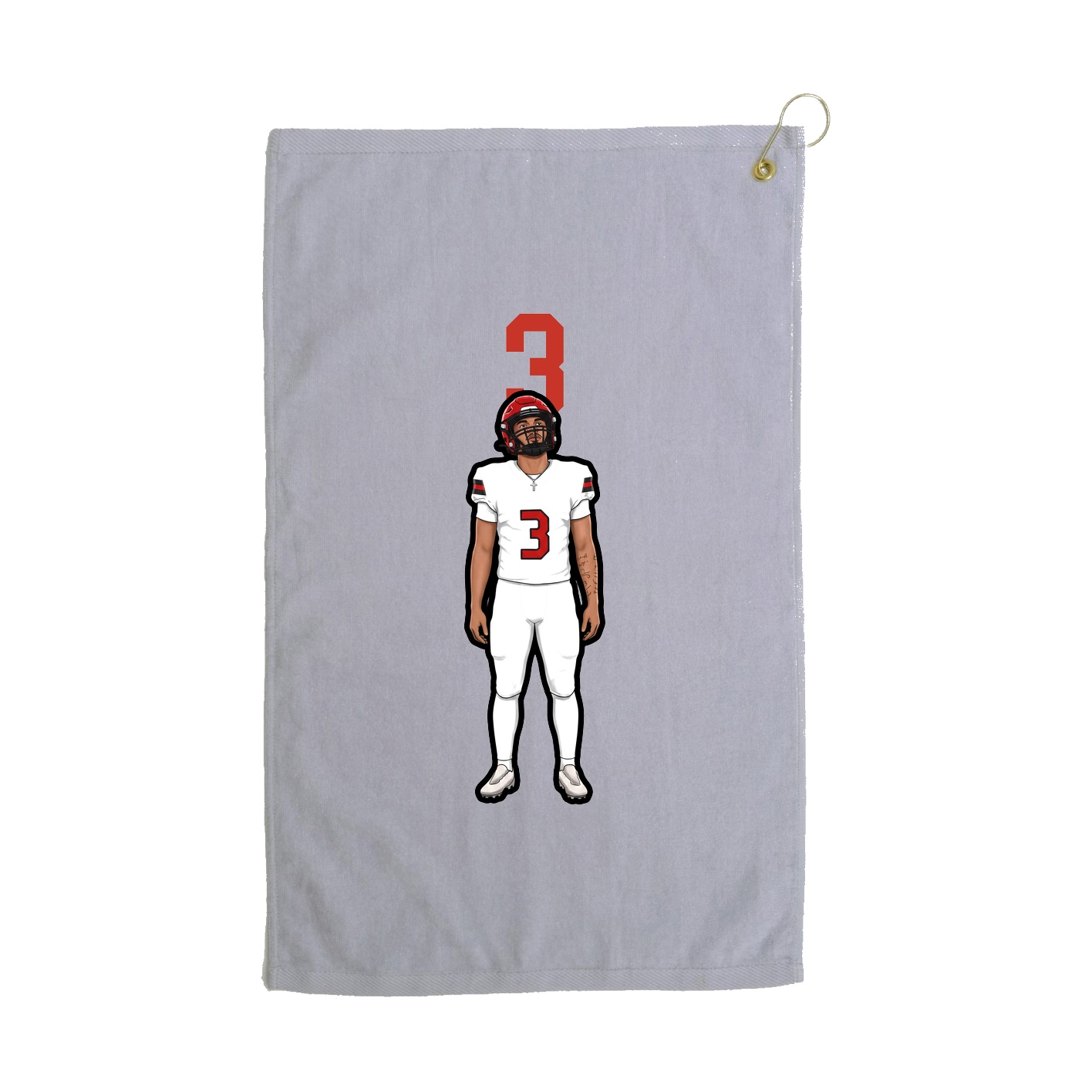 Golf Towel — Number Top in Grey
