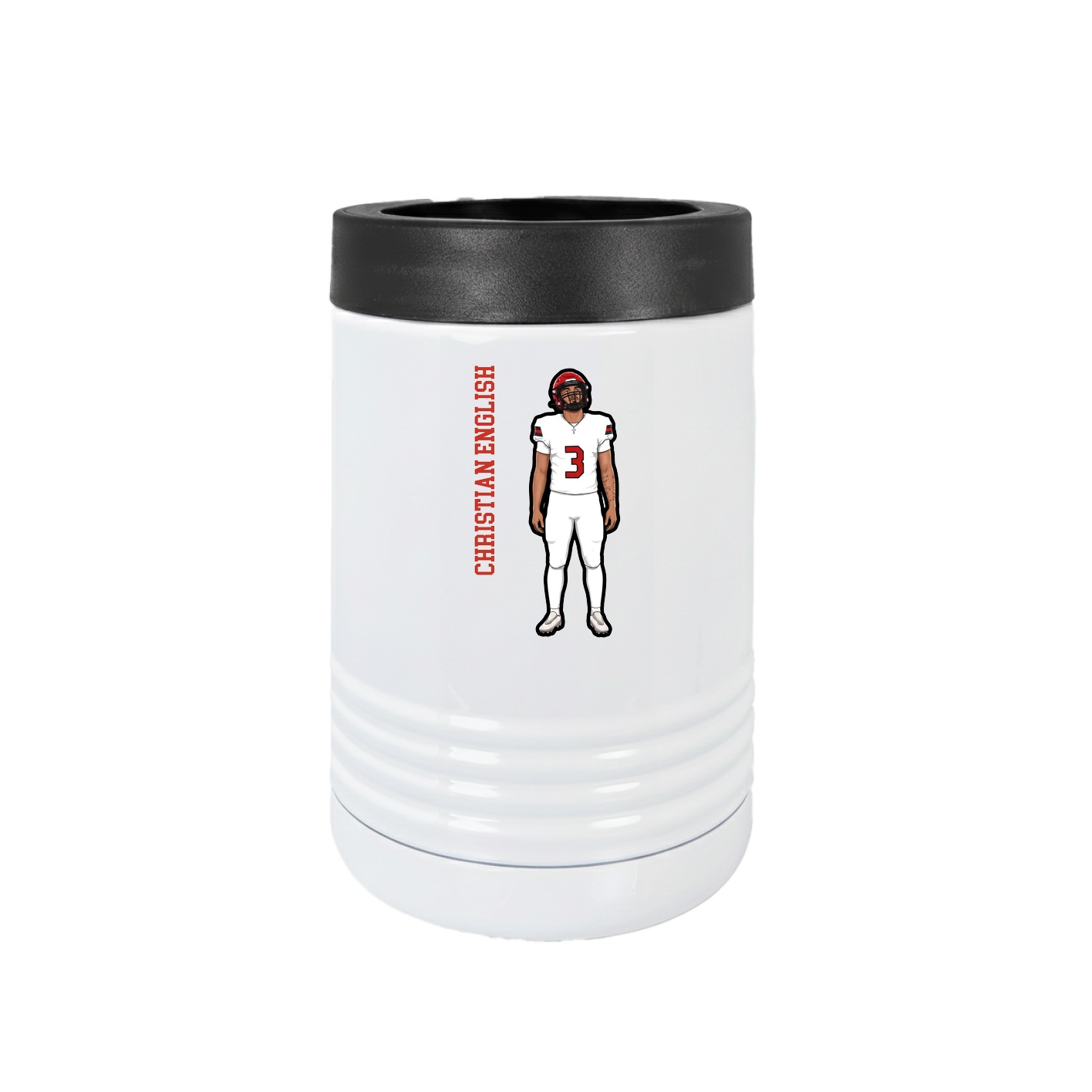Beverage Holder — Name Vertical in White