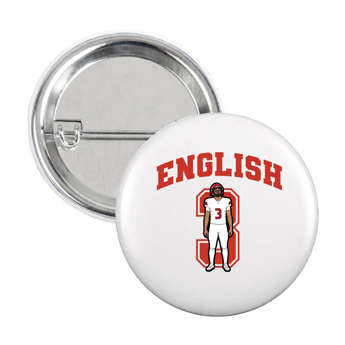 Game Day Button — Number in White