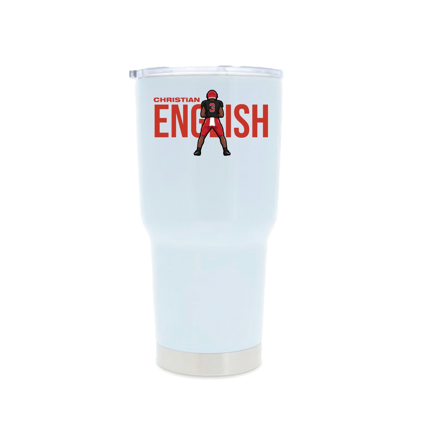 30oz Stainless Steel Tumbler — Player Name in White