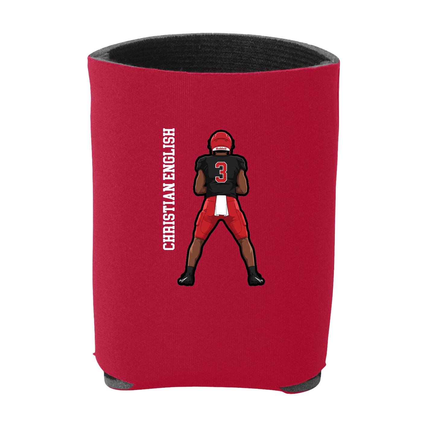 Can Holder — Name Vertical in Red