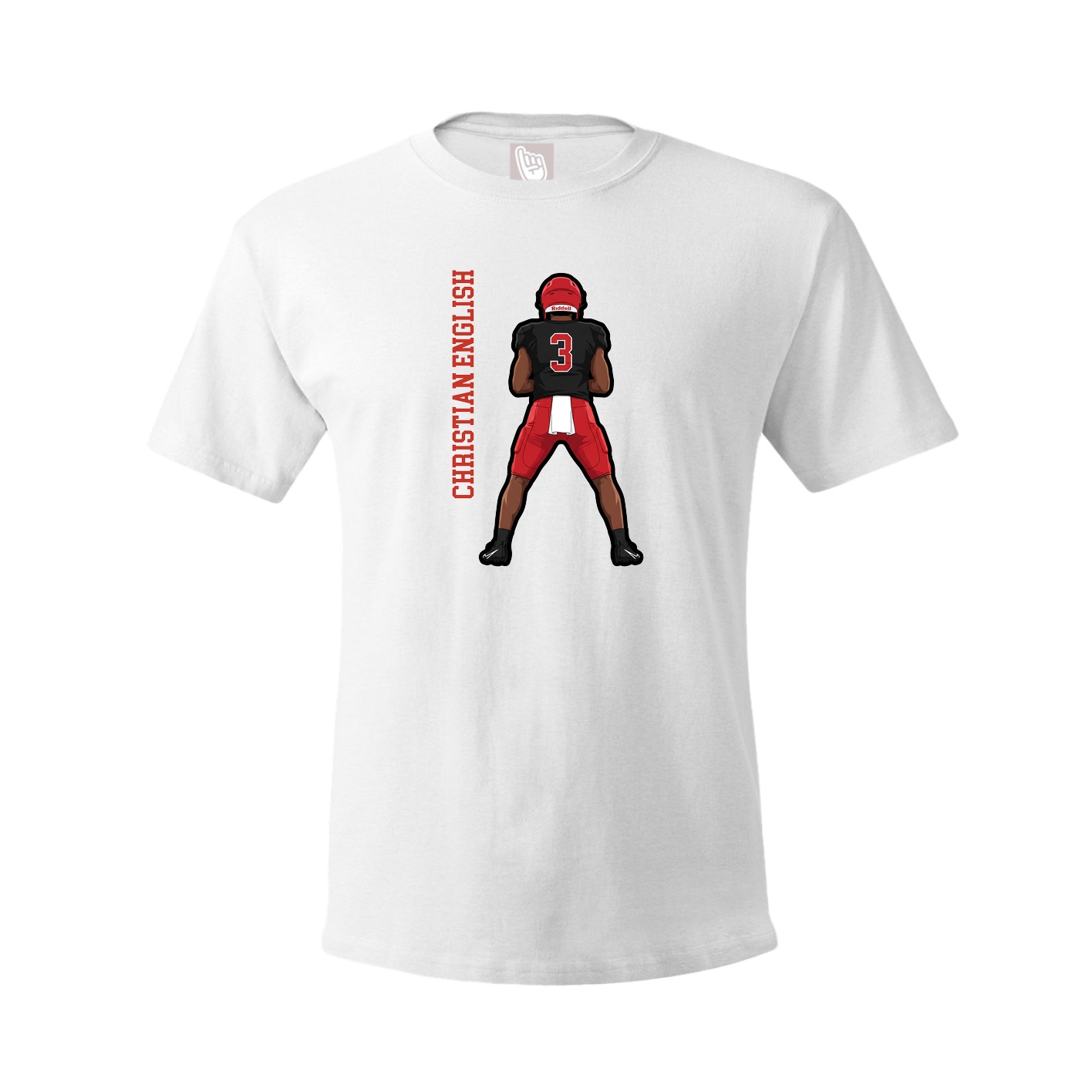 Tee — Name Vertical in White