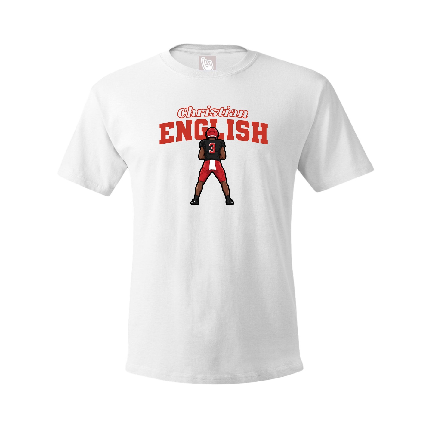 Youth Tee — Name Arch in White