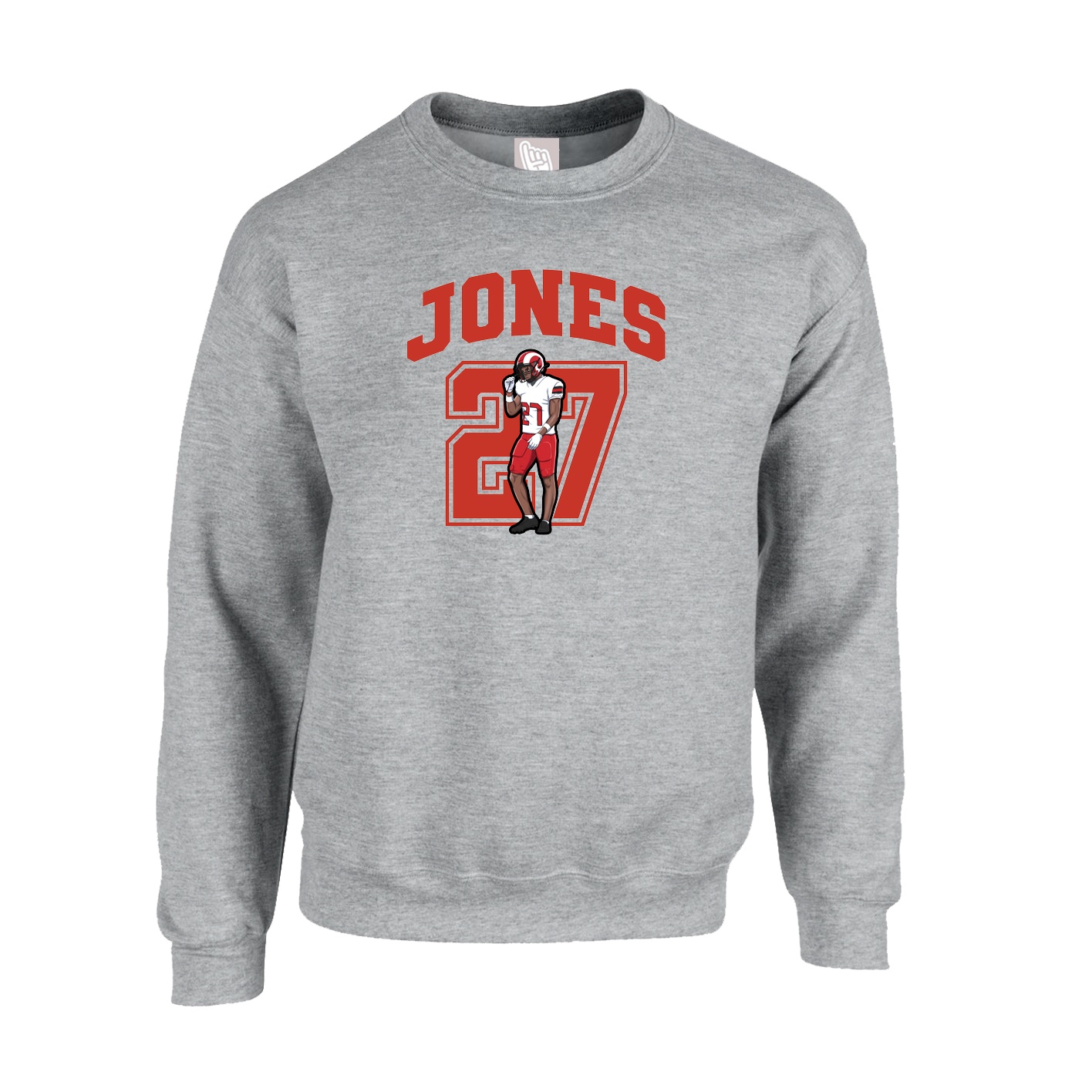 Fleece Crew — Number in Grey