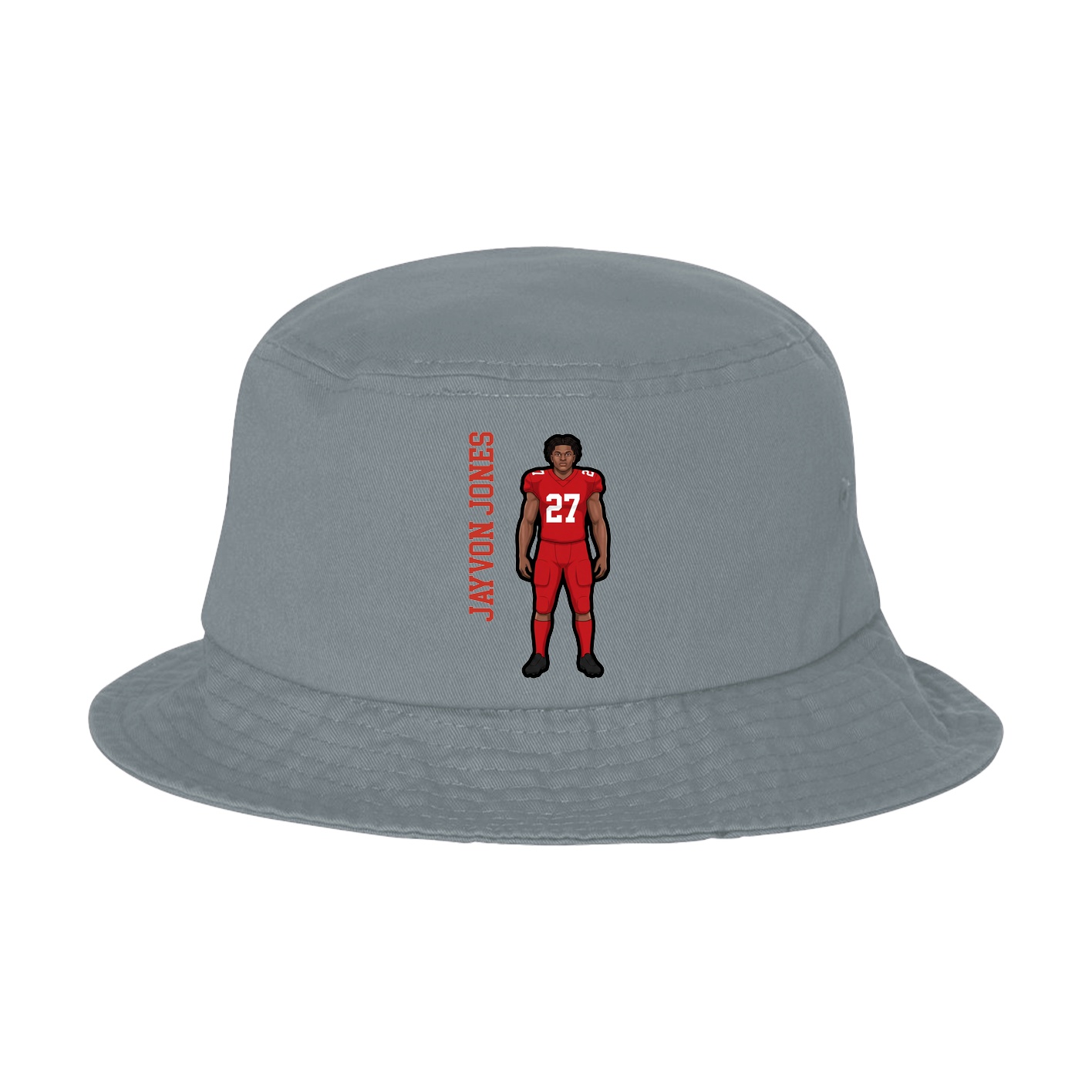 Bucket Cap — Name Vertical in Grey