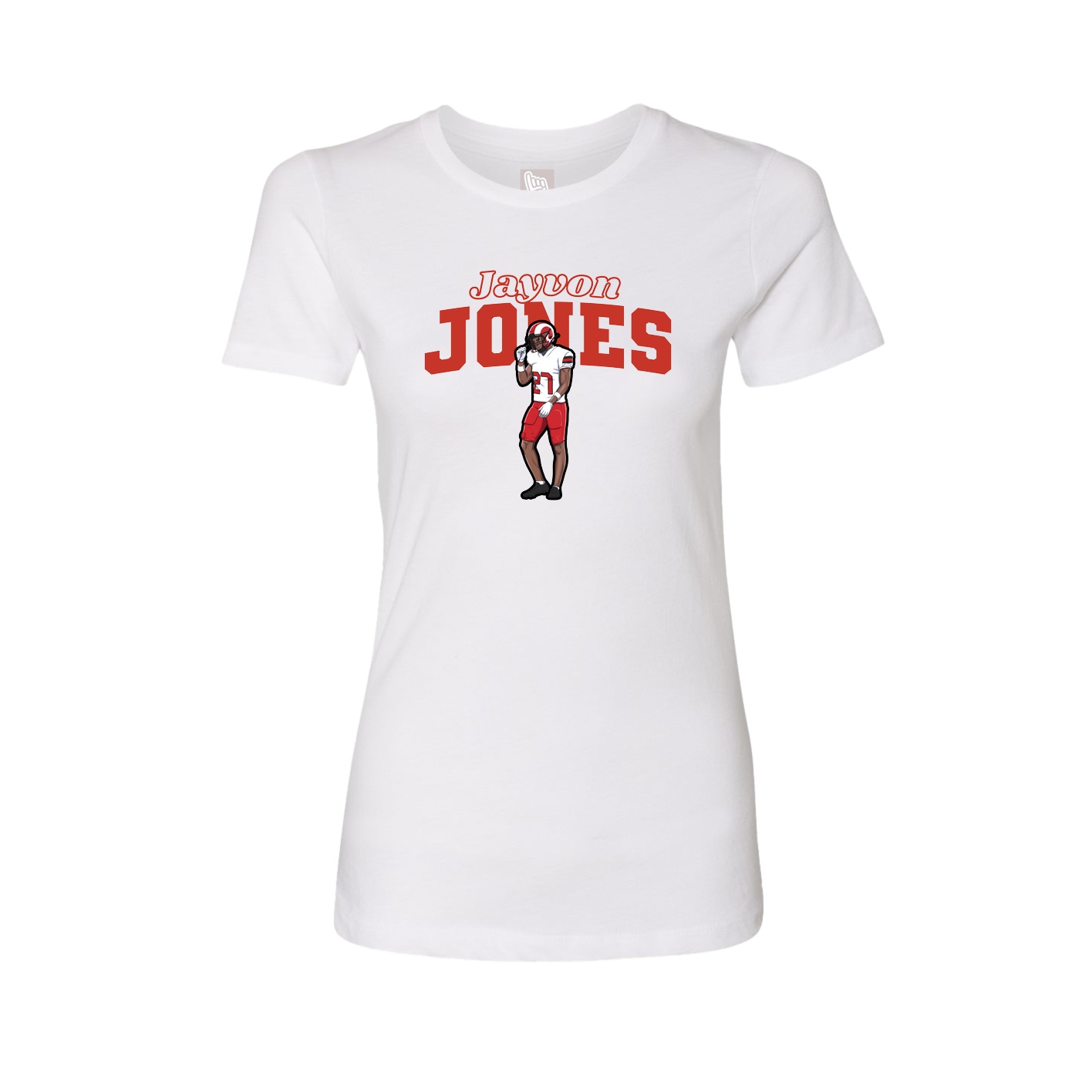 Fitted Women's Tee — Name Arch in White