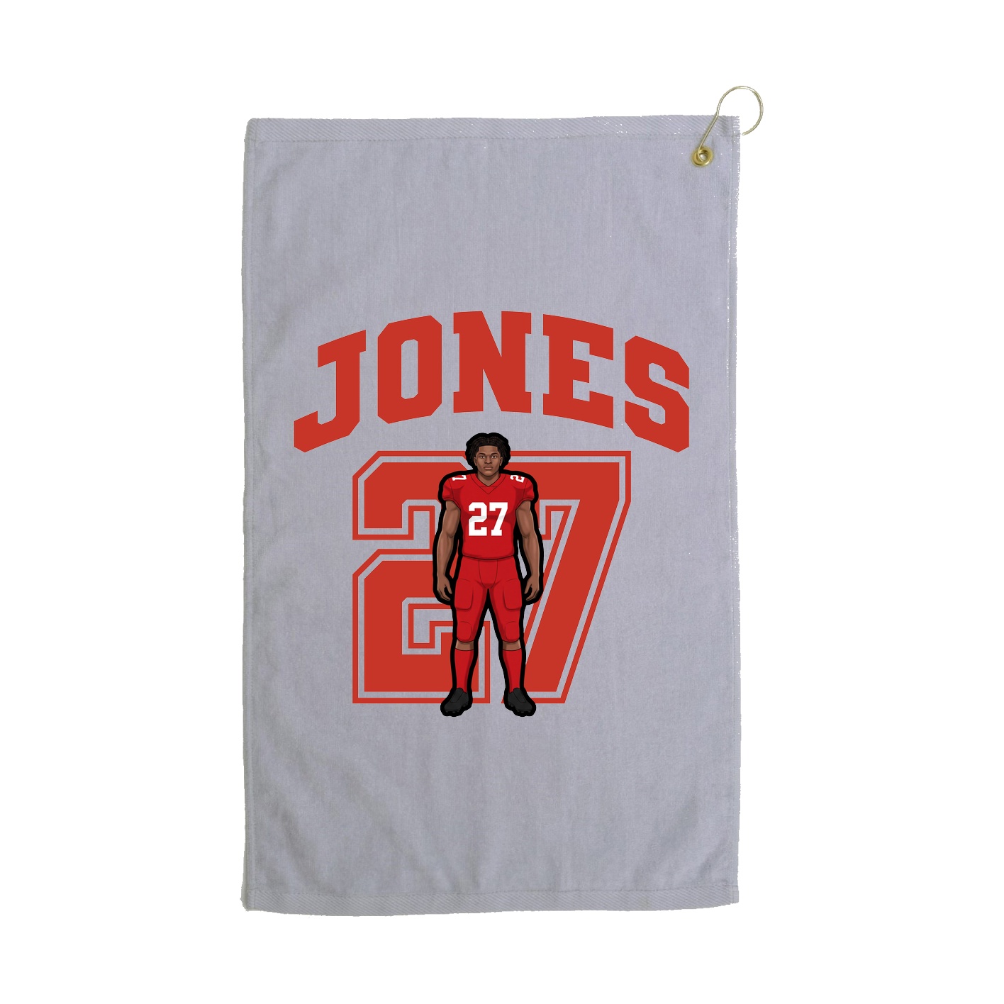 Golf Towel — Number in Grey