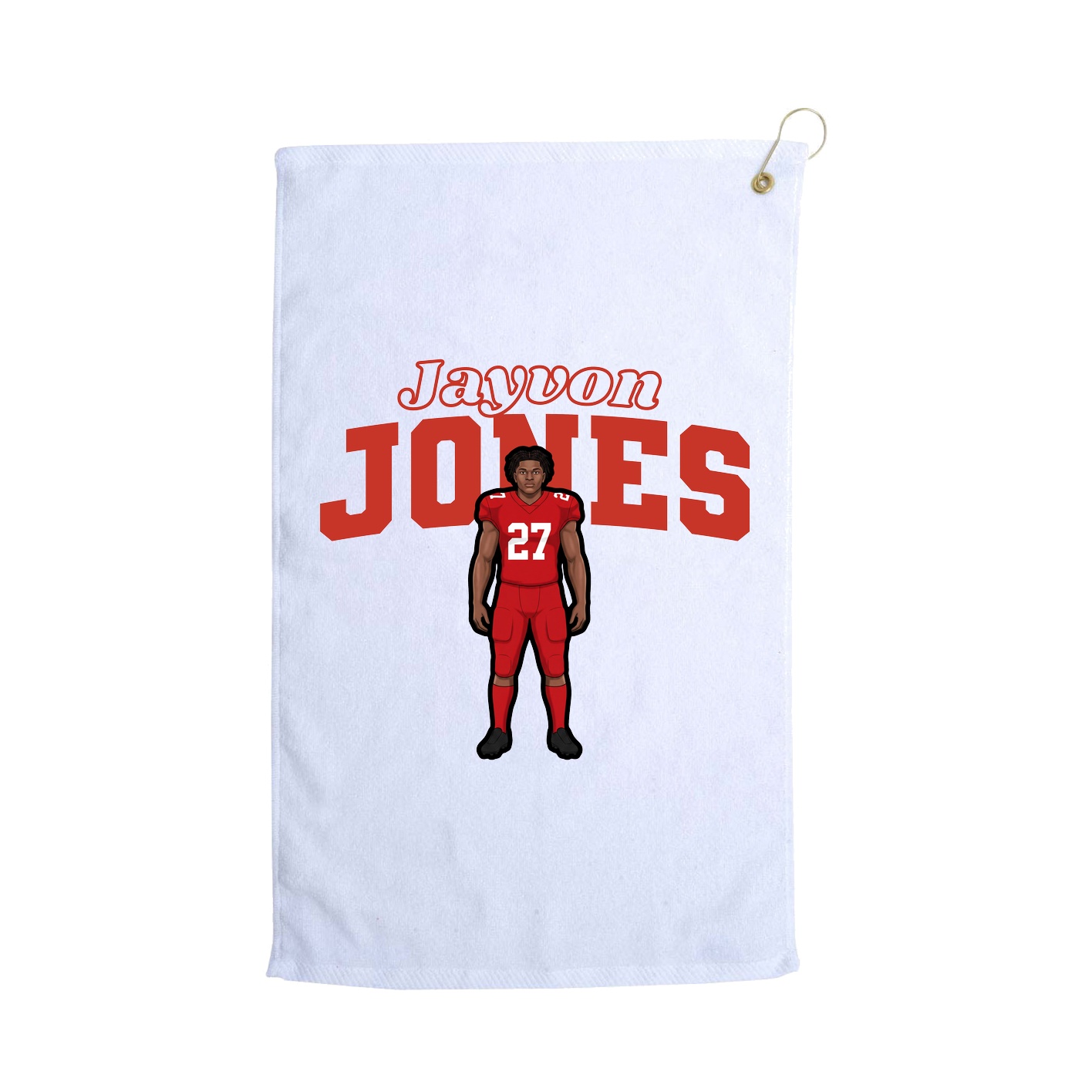 Golf Towel — Name Arch in White