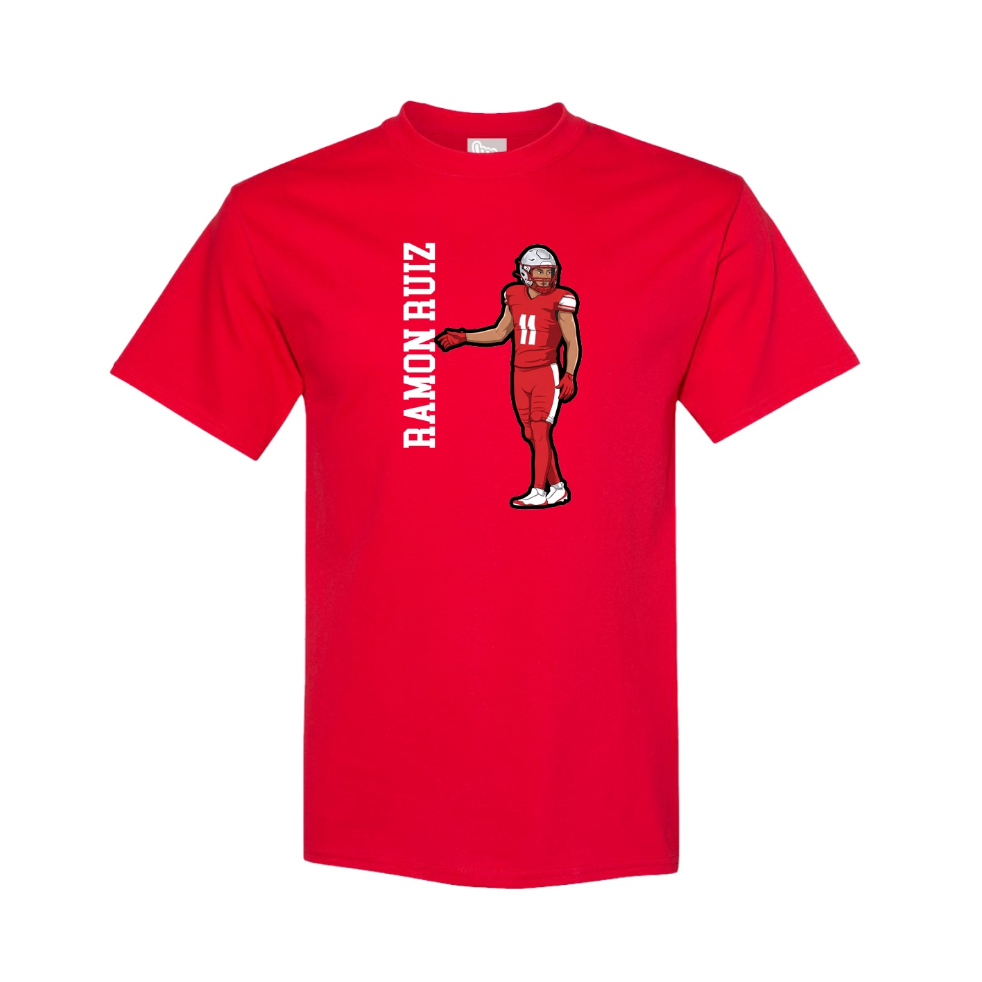 Youth Tee — Name Vertical in Red