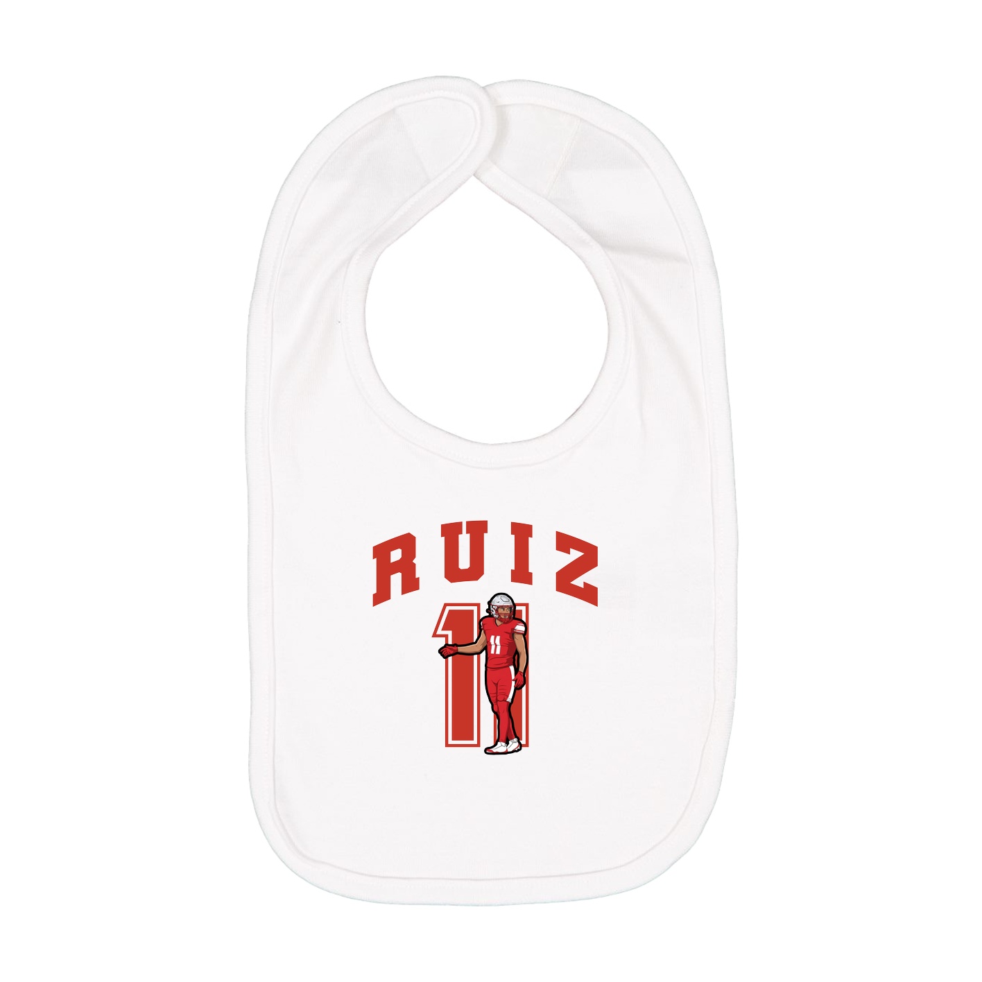 Infant Bib — Number in White