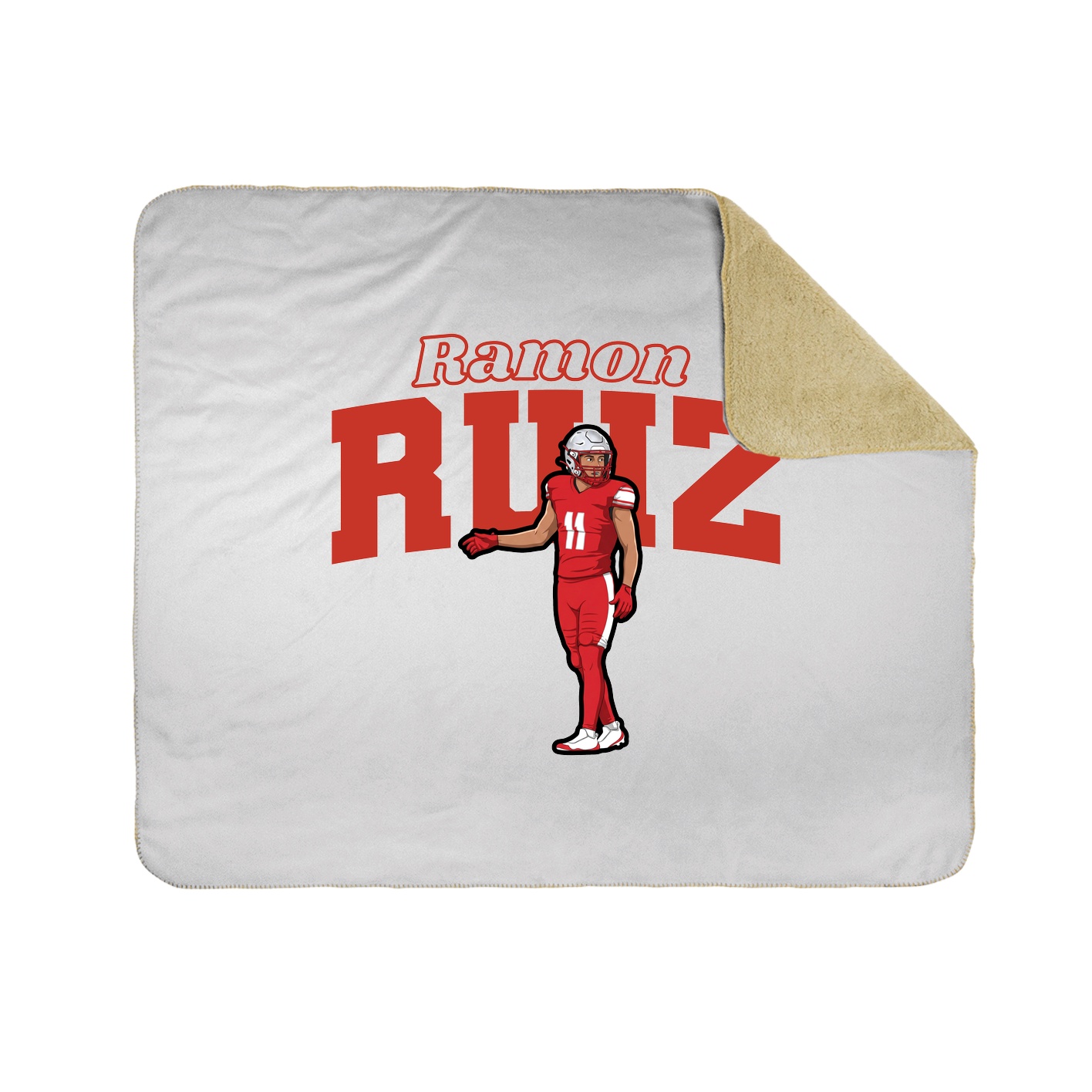 Throw Blanket — Name Arch in White