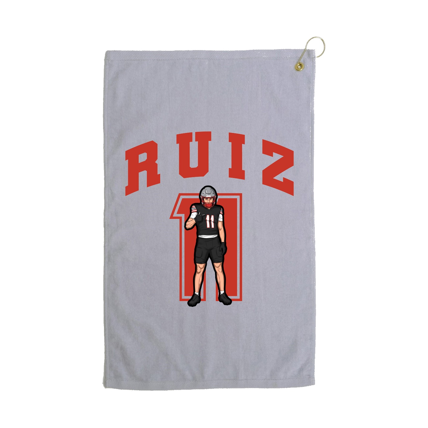 Golf Towel — Number in Grey