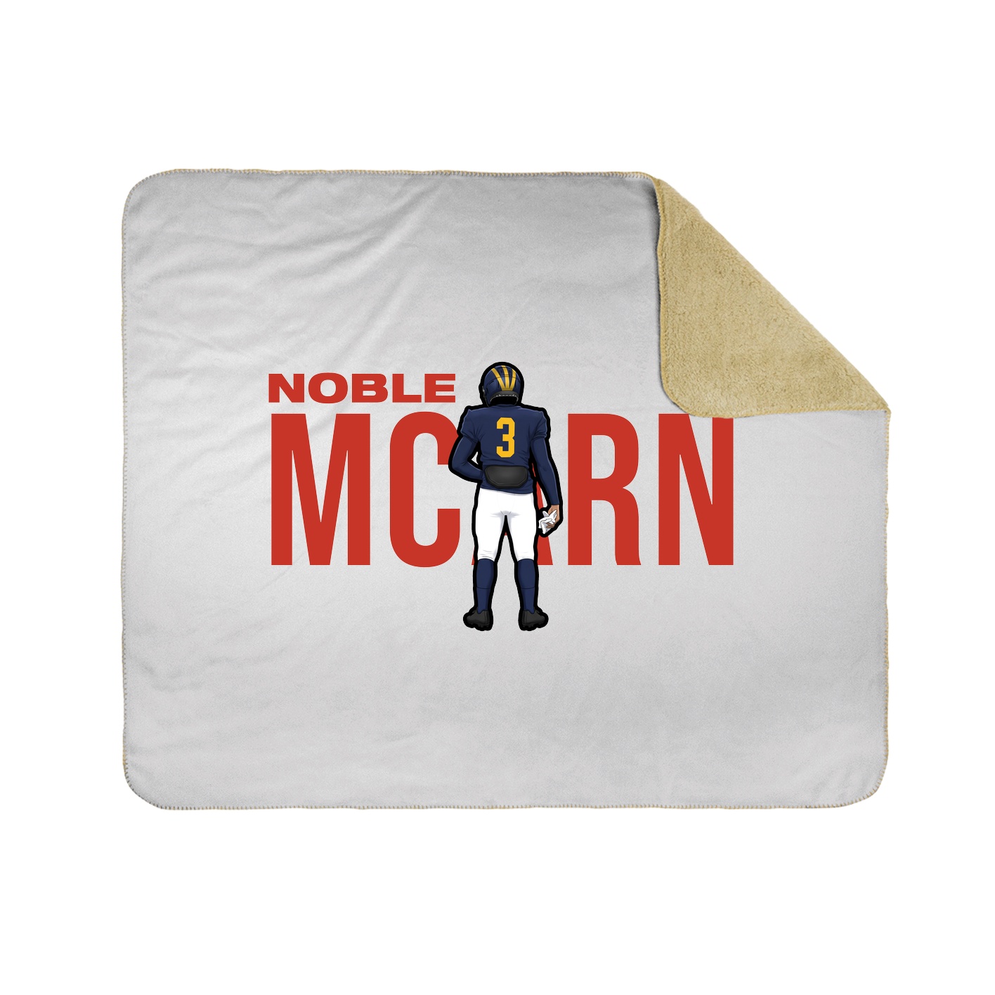 Throw Blanket — Player Name in White