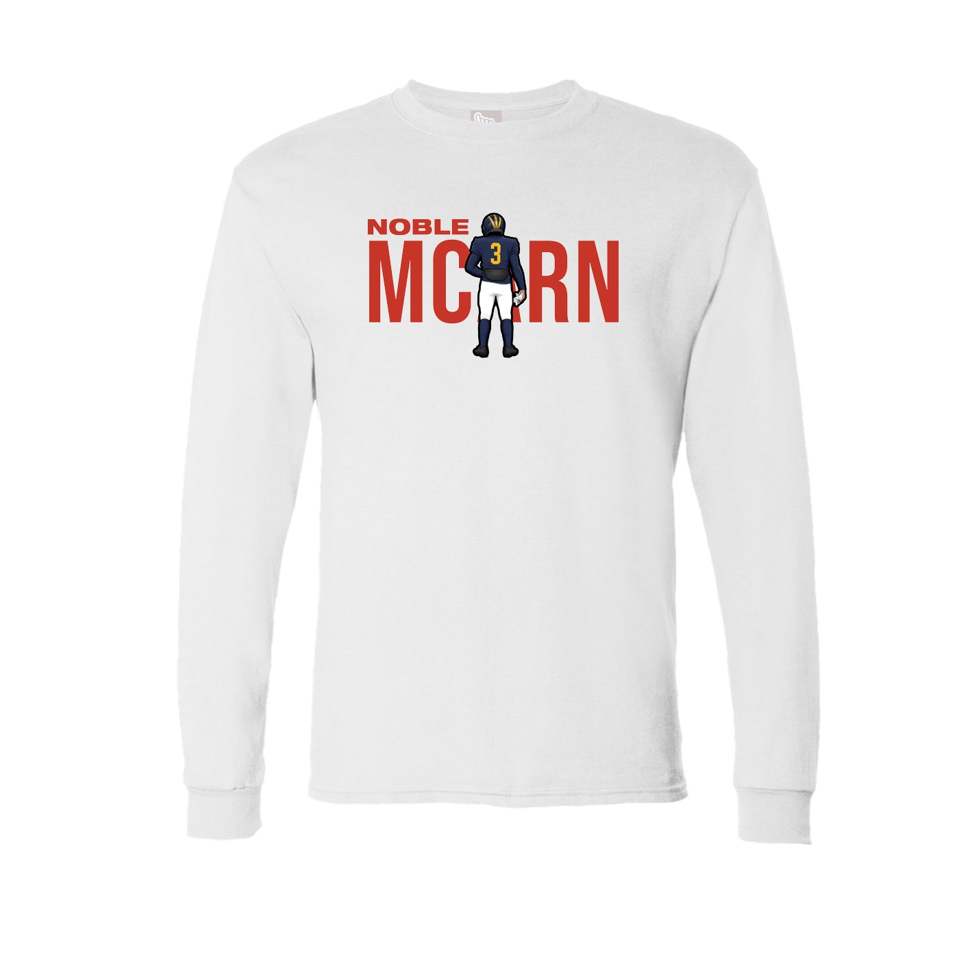 Long Sleeve Tee — Player Name in White