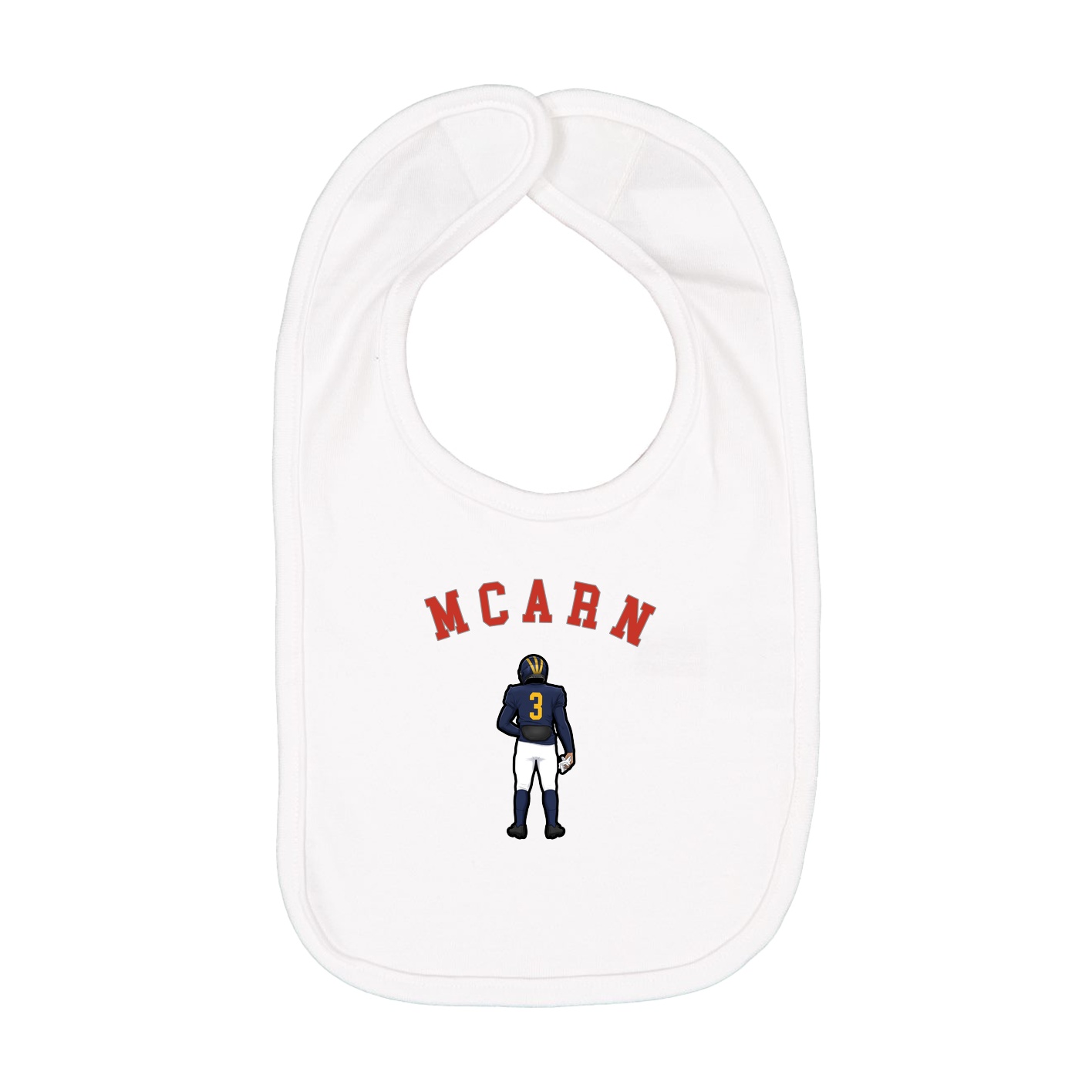 Infant Bib — Shirsey Arch in White