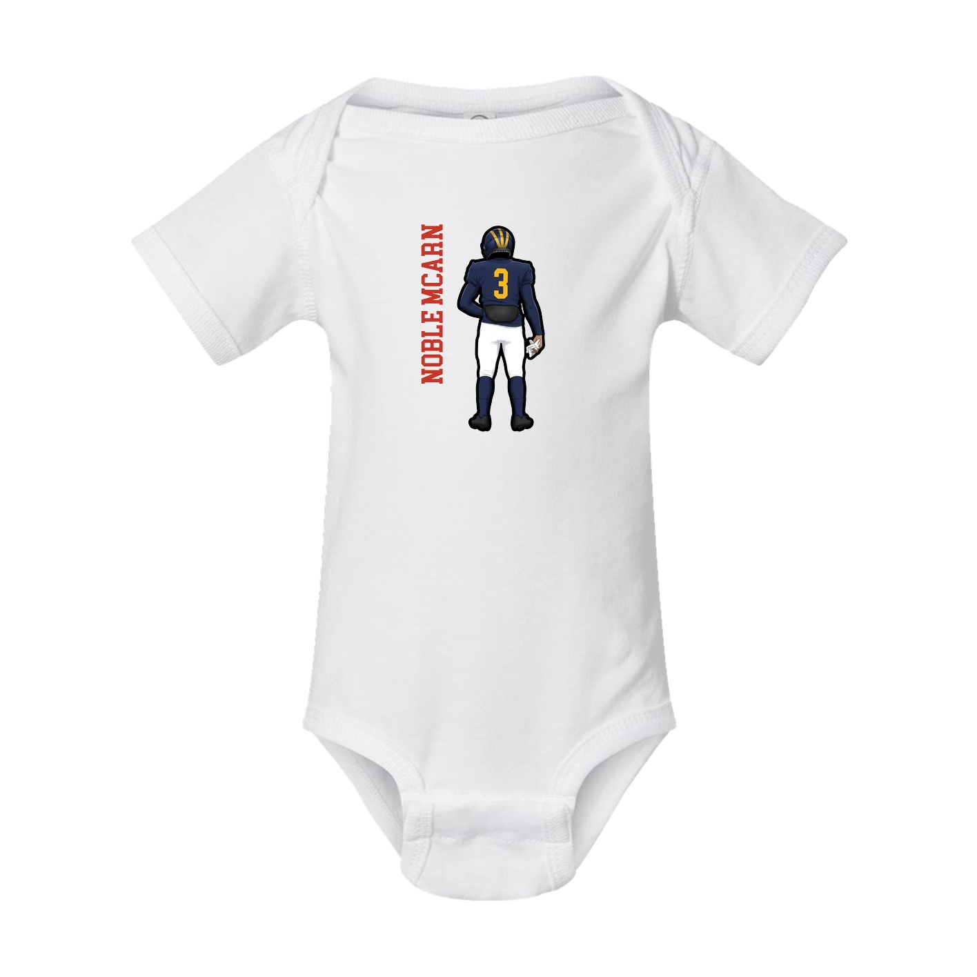 Baby Onesie — Name Vertical in White