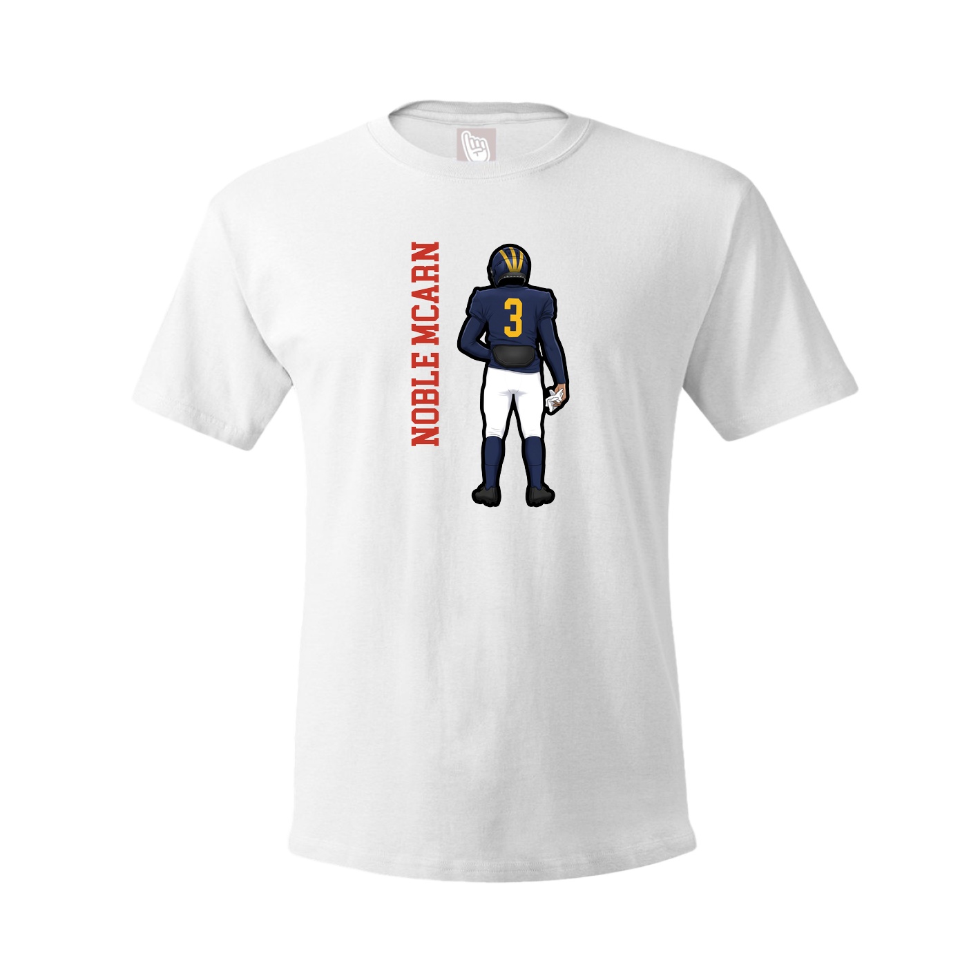Youth Tee — Name Vertical in White