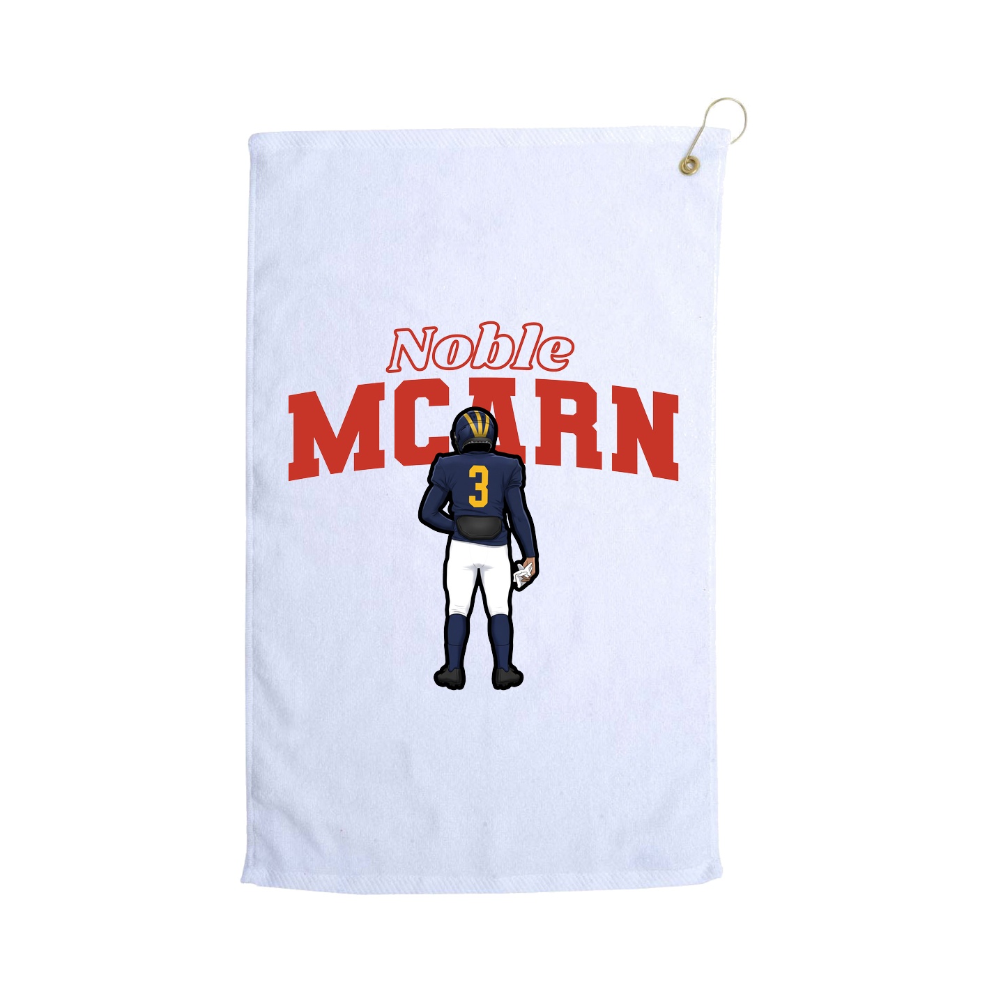 Golf Towel — Name Arch in White