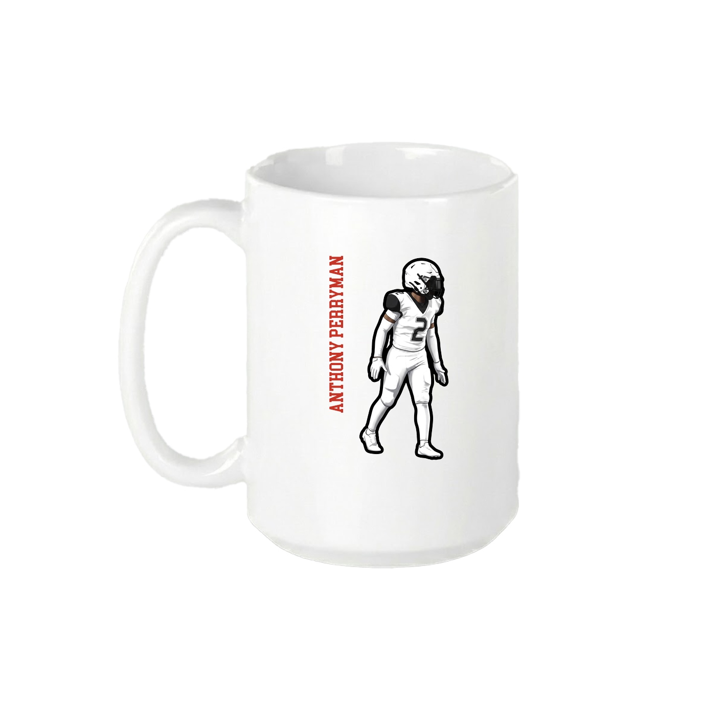 15oz Coffee Mug — Name Vertical in White