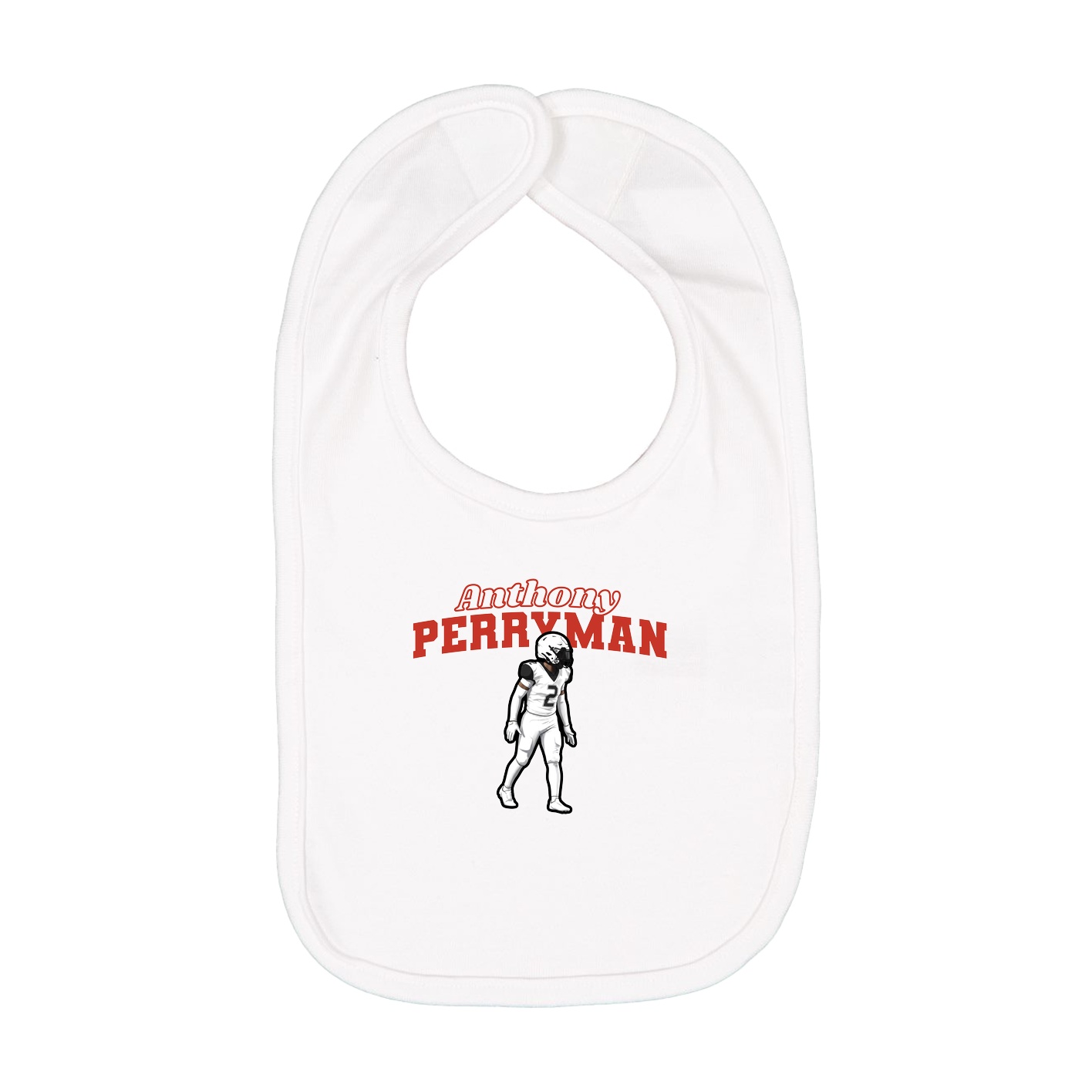 Infant Bib — Name Arch in White