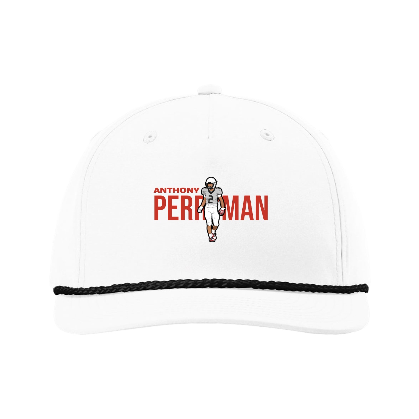 Five-Panel Classic Rope Cap — Player Name in White