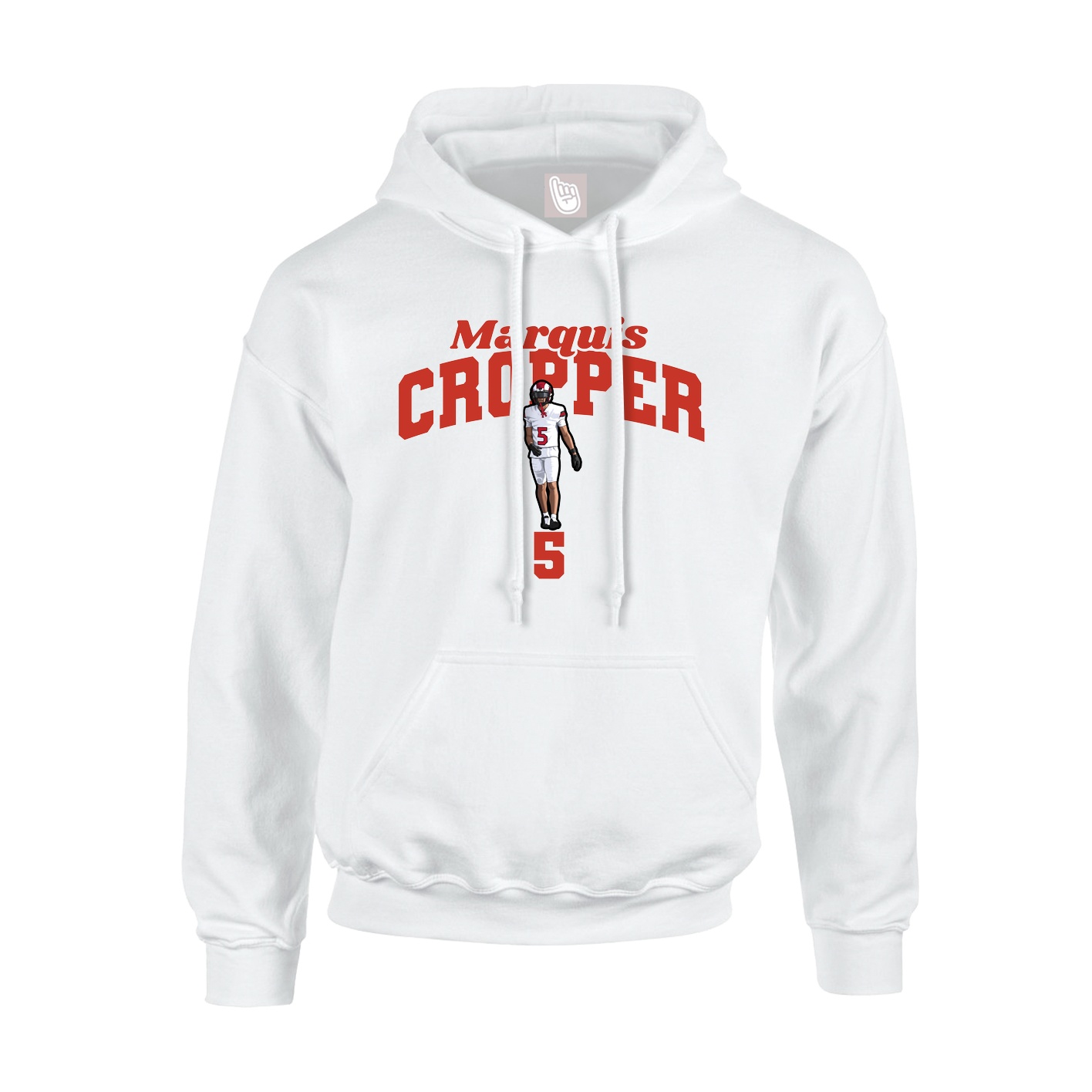 Youth Hoodie — Signature Arch in White