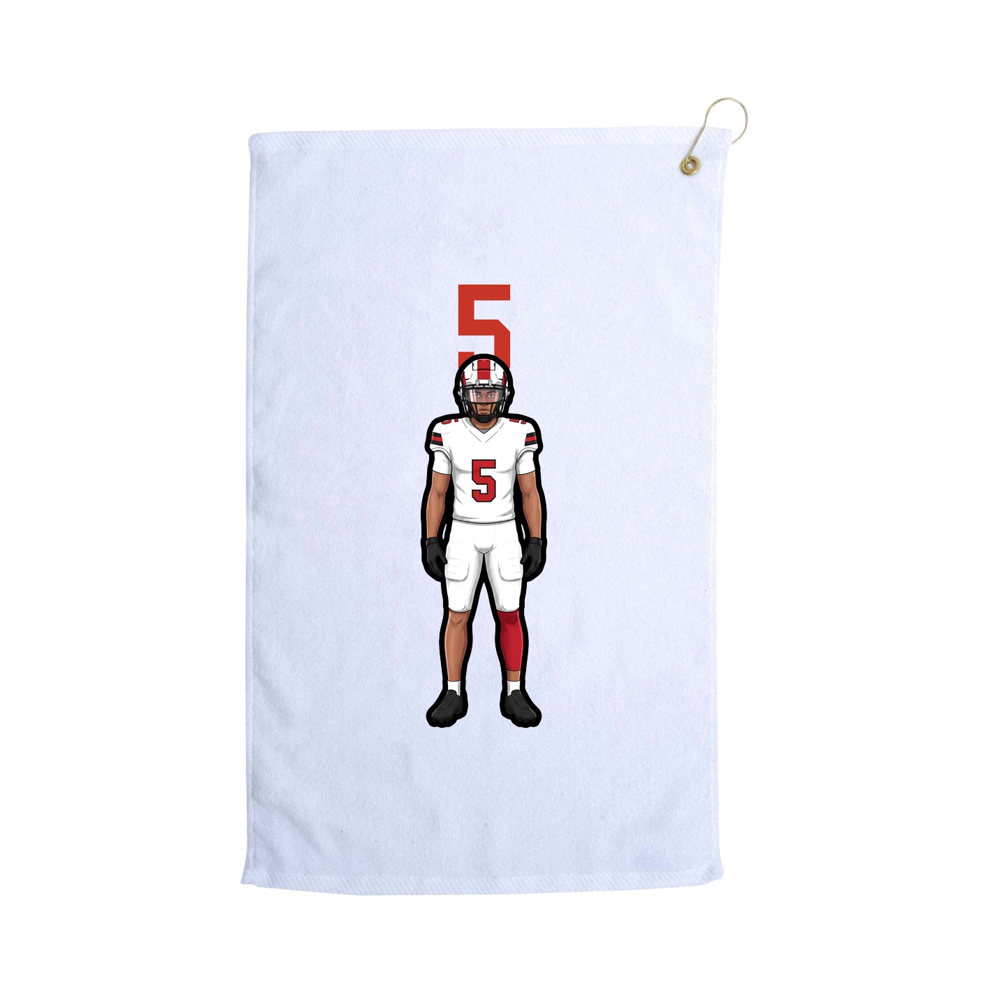 Golf Towel — Number Top in White